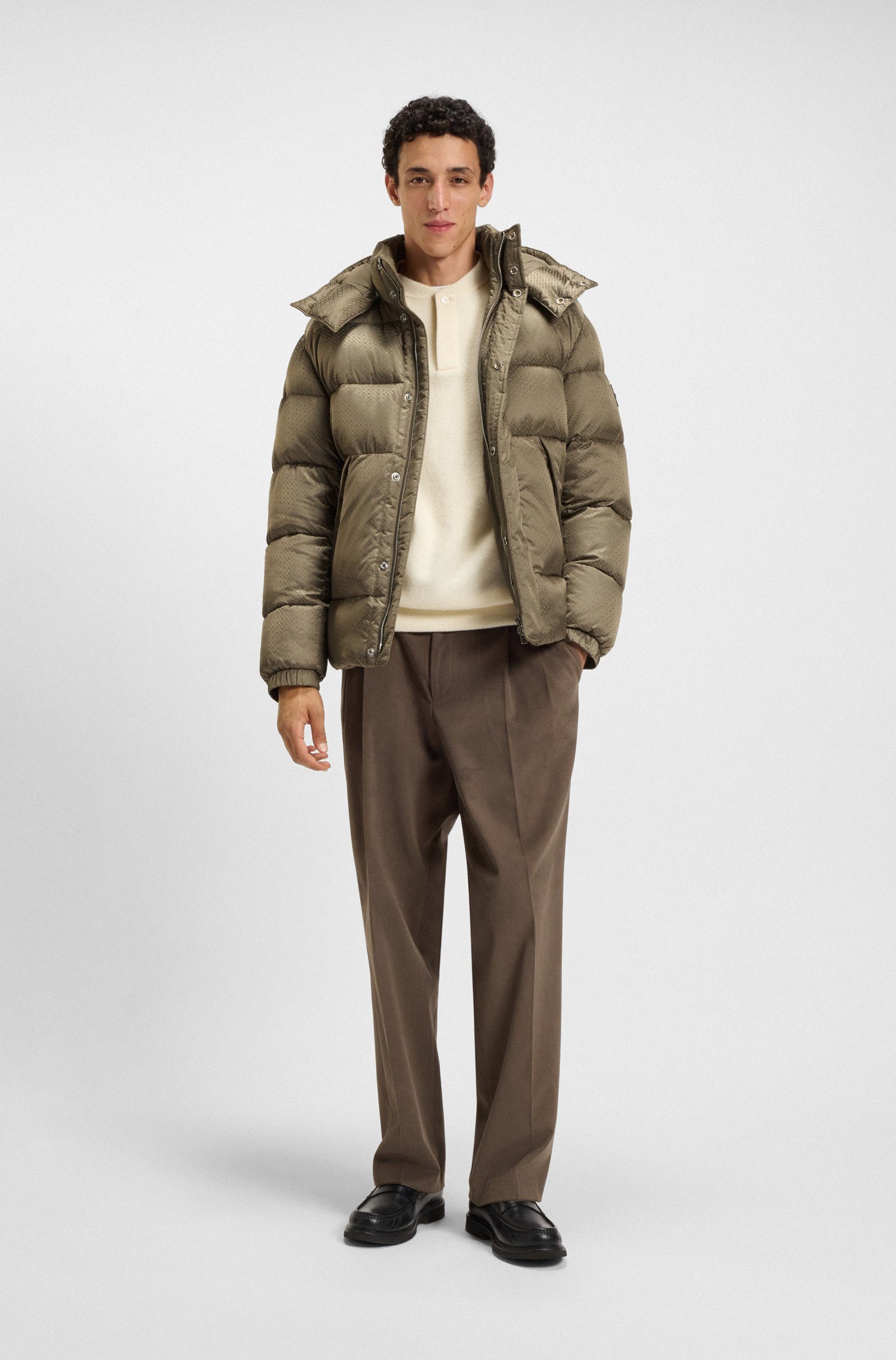 BOSS Outdoorjacke Corbinian mit Jacquard-Monogrammen (1-St)