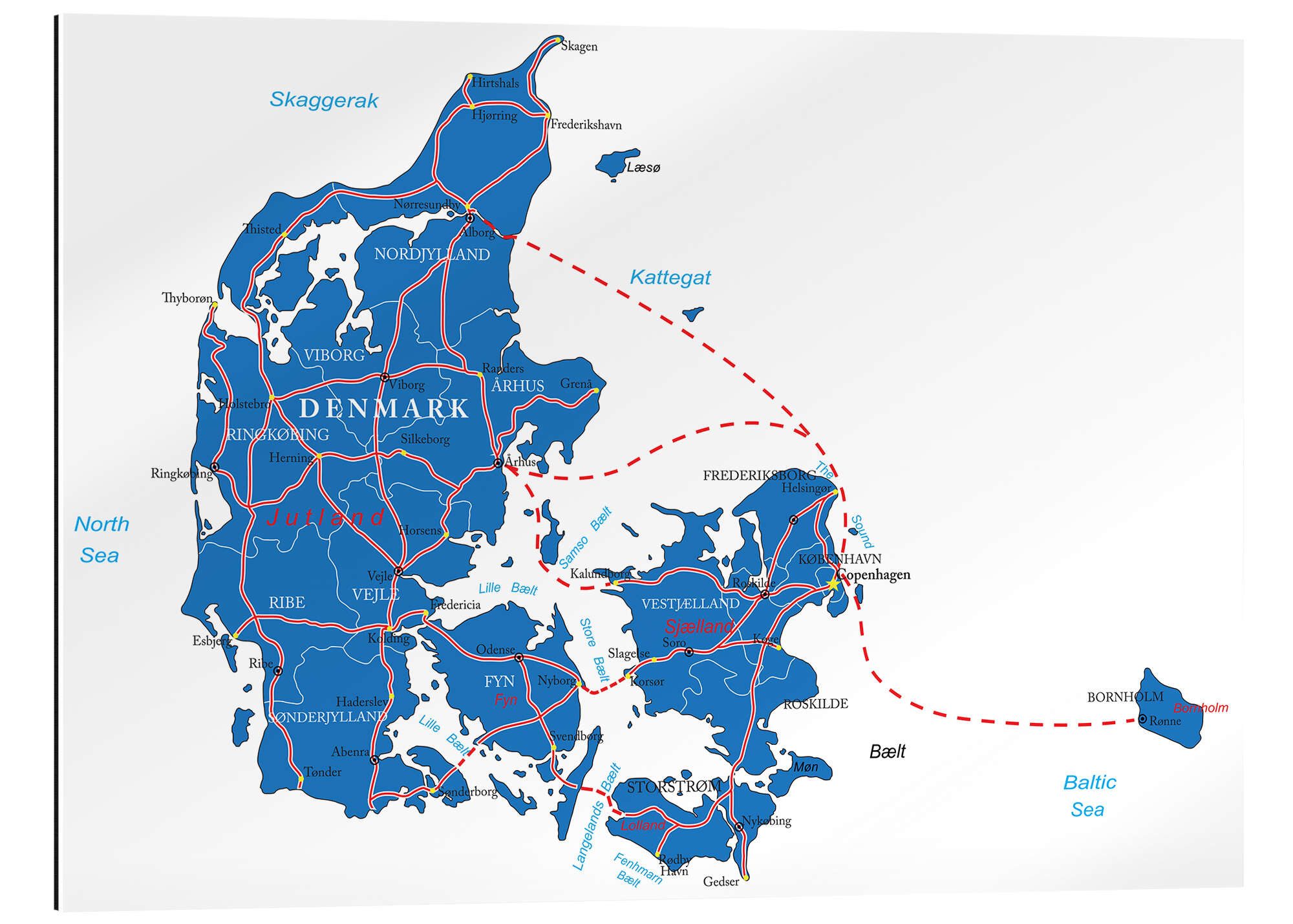 Posterlounge Poster Editors Choice, Dänemark Karte, günstig online kaufen