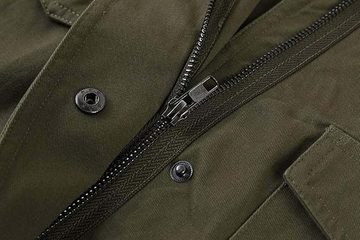 RUZU UG Anorak Damen Übergangsjacke Stehkragen Mehr Taschen Utility Jacket Leicht (1-St)