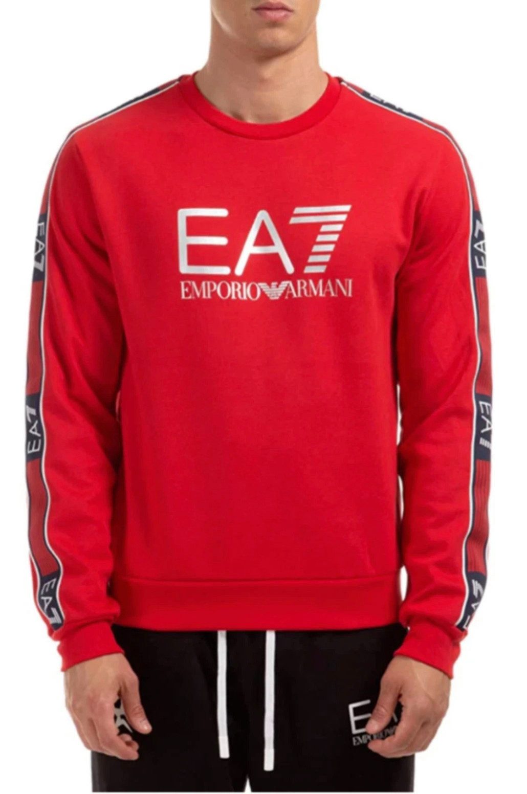 Emporio Armani Sweatshirt EA7 Tennis Club Tape Retro Pullover Elastische St günstig online kaufen