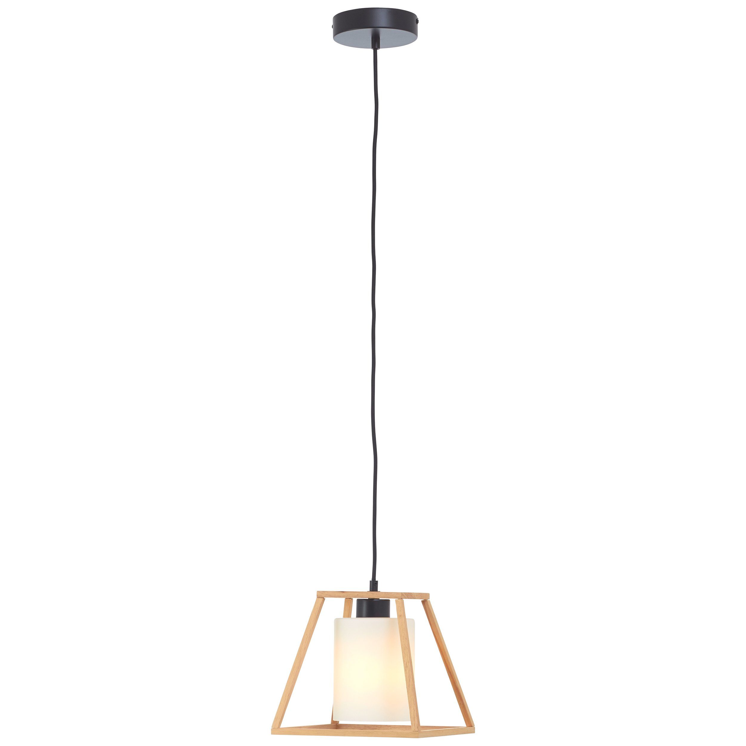 Brilliant Pendelleuchte Giseh, ohne Leuchtmittel, Holz/Glas, x natur/weiß x 120 23 cm, E27, 23 kürzbar