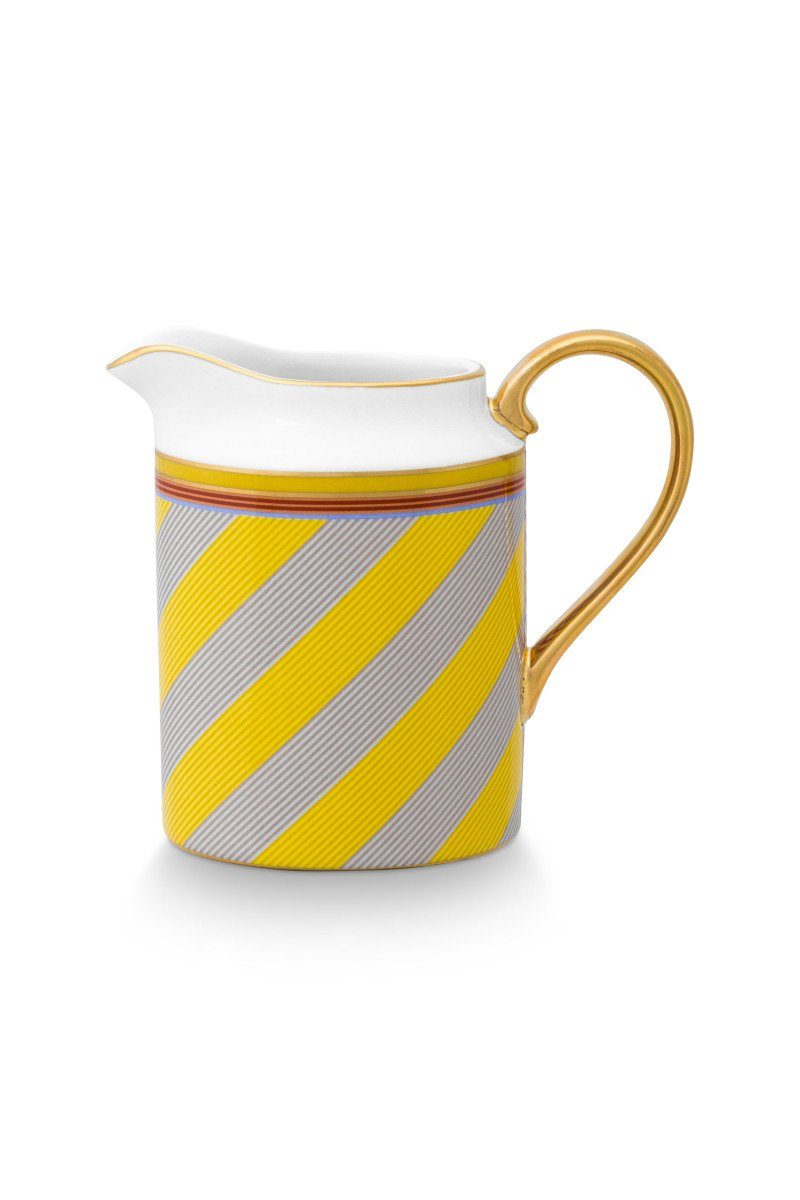 PiP Studio Kanne Chique Krug Stripes gelb 260ml, Jug Small Pip Chique Stripes Yellow 260ml