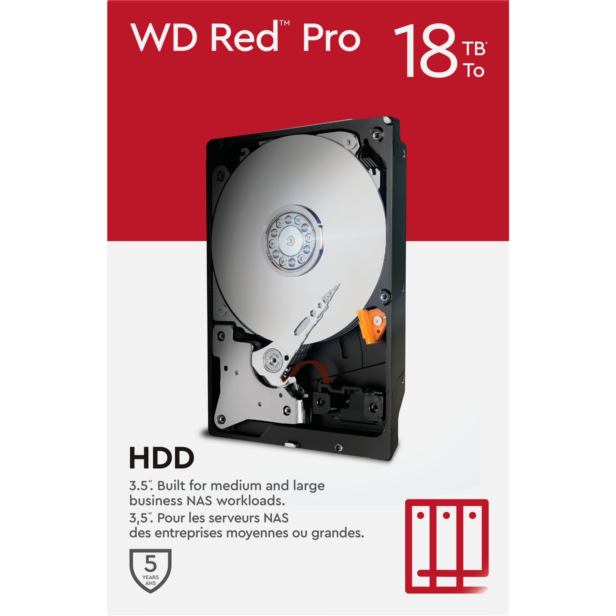 Western Digital WD Red Pro 18 TB, Festplatte, (SATA 6 Gb/s, 3,5) interne HDD-Festplatte (18.000) 3,5""