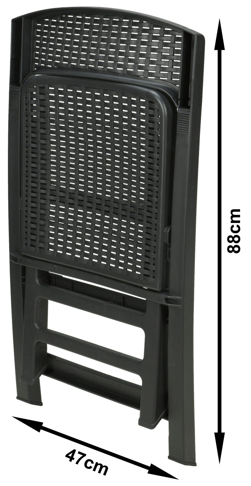 Progarden Klappstuhl Balkonstuhl Terrassenstuhl Anthrazit Kunststoff 76x48x47cm (Stück, 1 St), UV-Beständig, Robust, Wetterfest, Made in Italy, Hochwertig – Bild 4 von 5