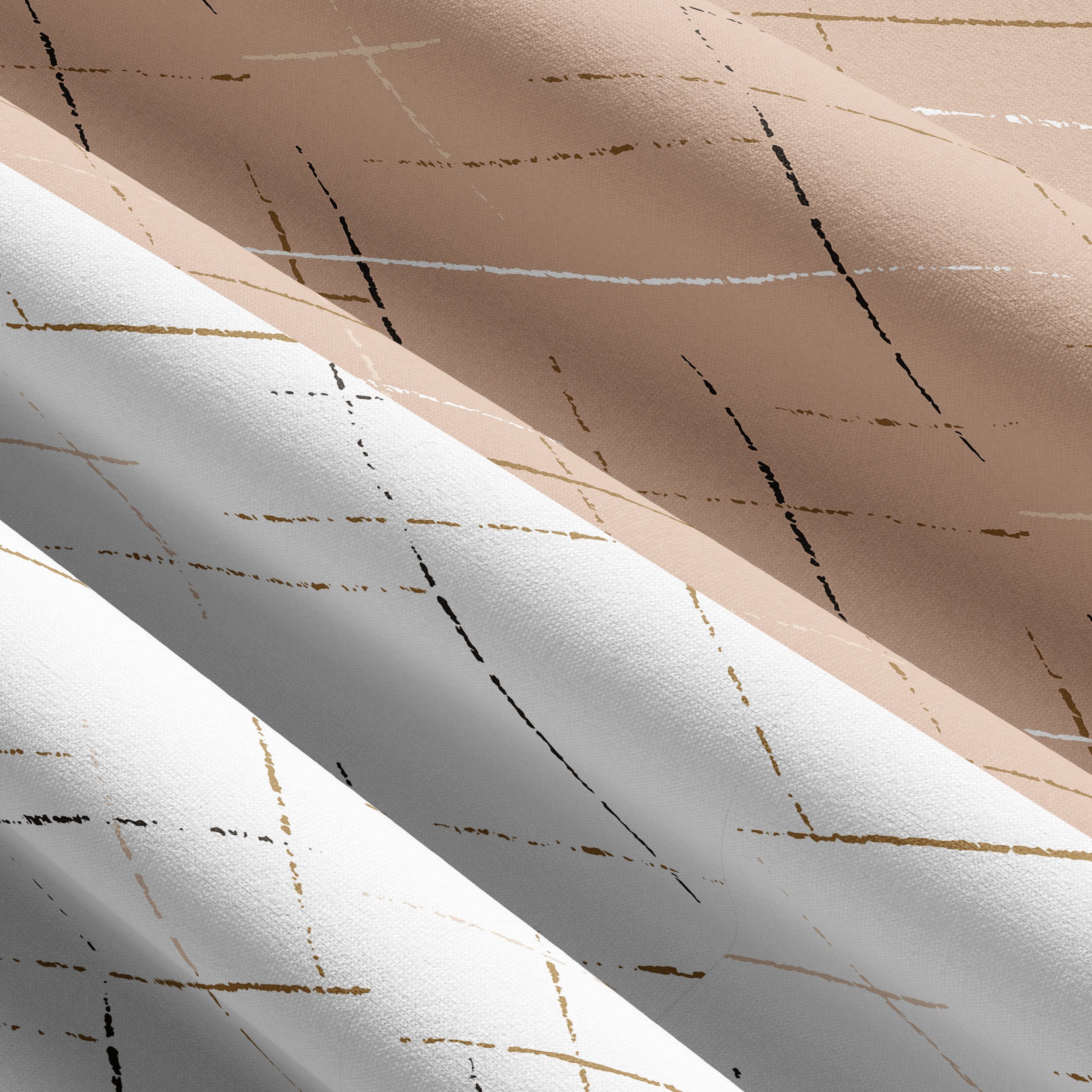 Leonado Vicenti Bettwäsche Hochwertige Polycotton, Baumwolle, 2 teilig, schlichtes Streifen Design mit Wendeseite, Beige, Grün und Grau – Bild 5 von 5