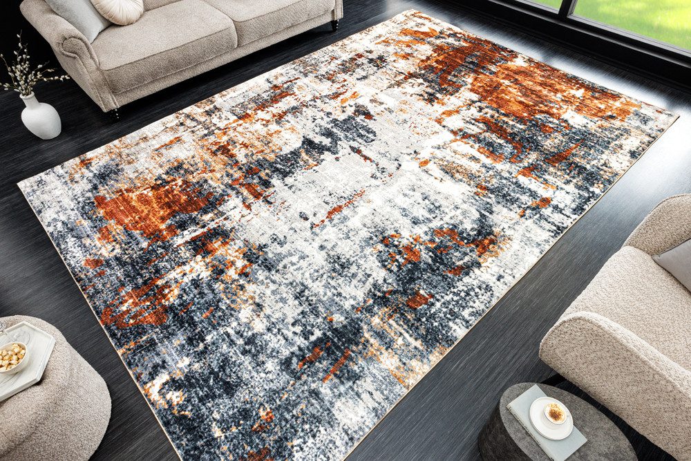 riess-ambiente Designteppich MODERN ART XXL 350x240cm grau kupfer · moderner Kurzflor-Teppich, rechteckig, Höhe: 8 mm, Wohnzimmer · Fußbodenheizung-geeignet · I – Bild 2 von 5