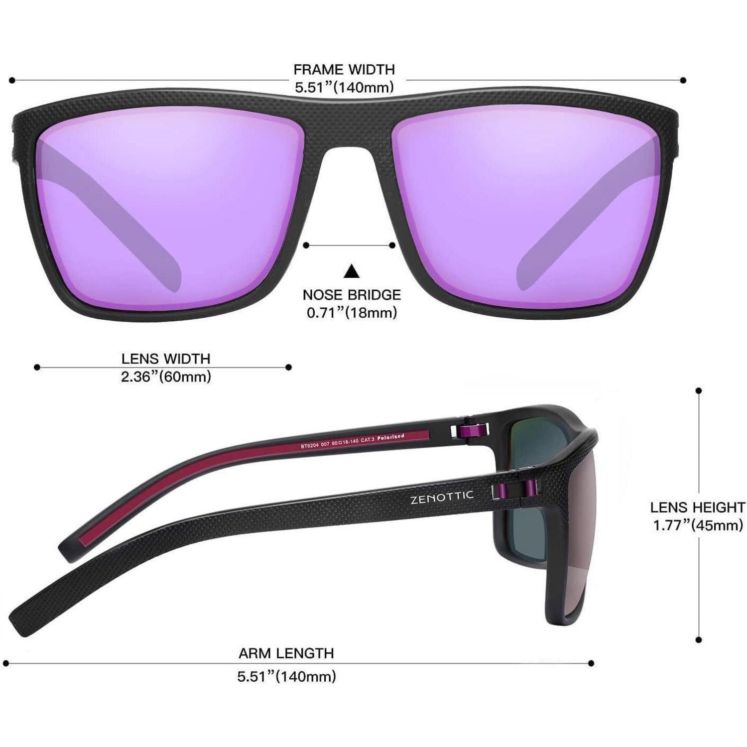 LuxusKollektion Sonnenbrille Sonnenbrille Herren C07 Schwarzer Rahmen Lila Verspiegelte Linse