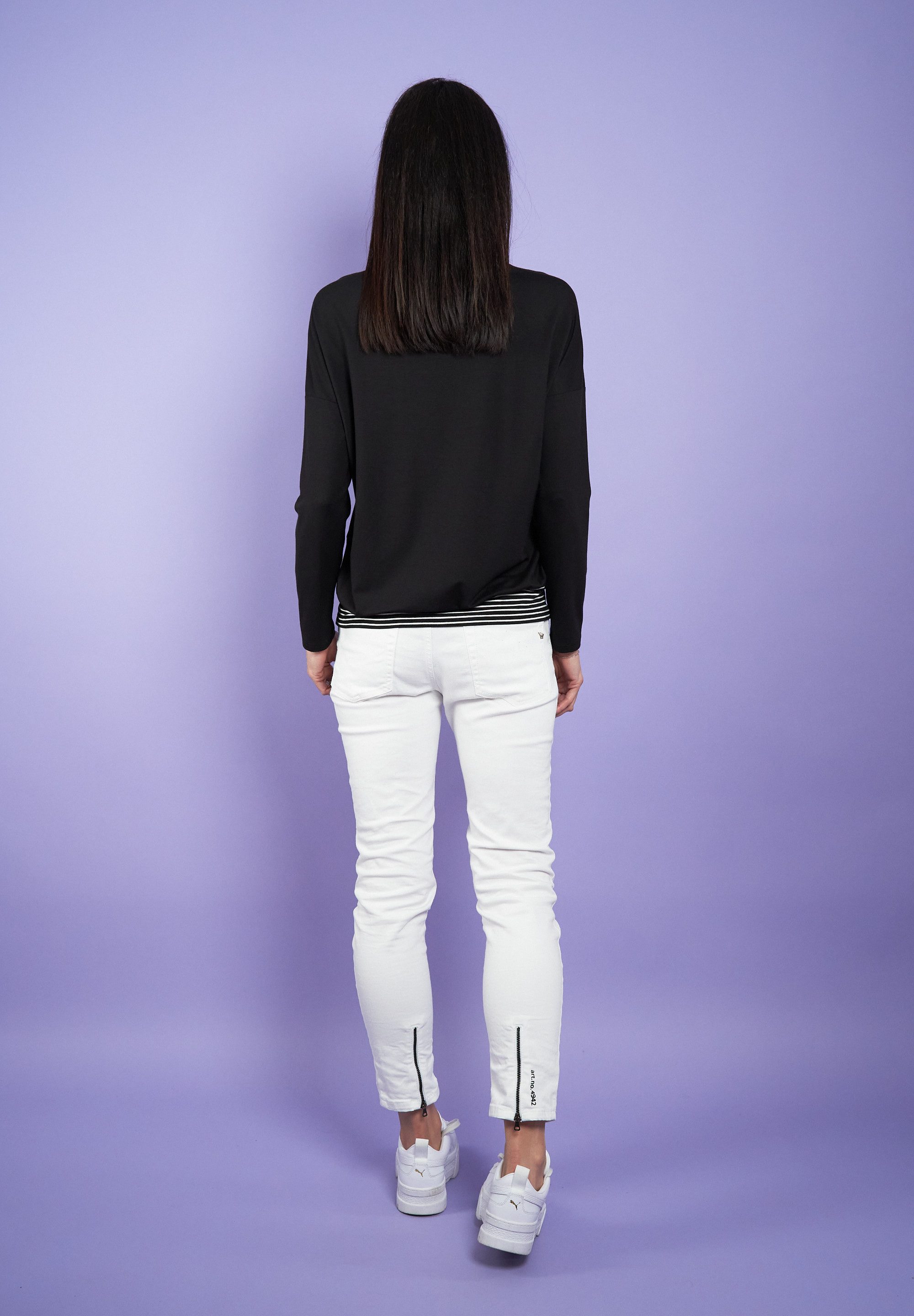 Seidel Moden Longshirt Exklusiv bei OTTO Unifarben, mit Streifen-Details -MADE IN GERMANY