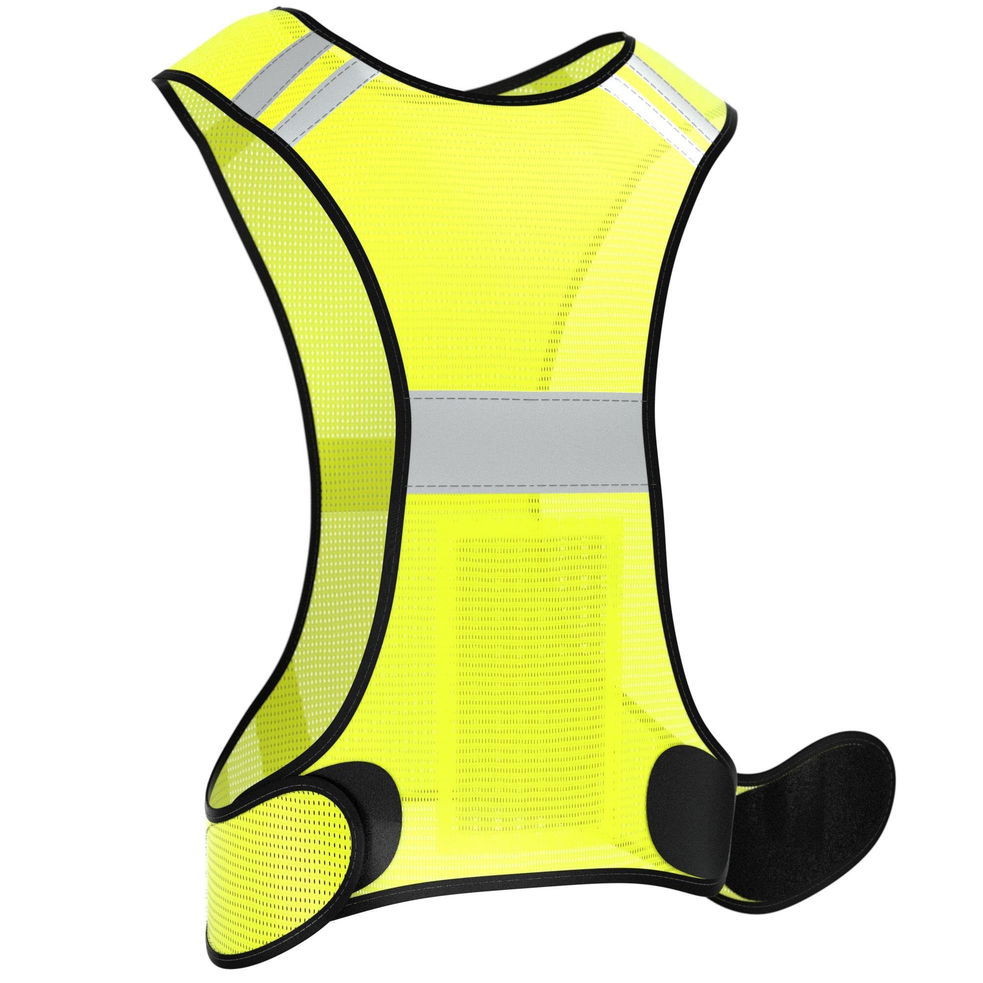 EAZY CASE Warnweste Universal Warnweste mit Klett Warnweste für Sport Reflektoren Sichtbarkeit im Straßenverkehr Gelb | Westen