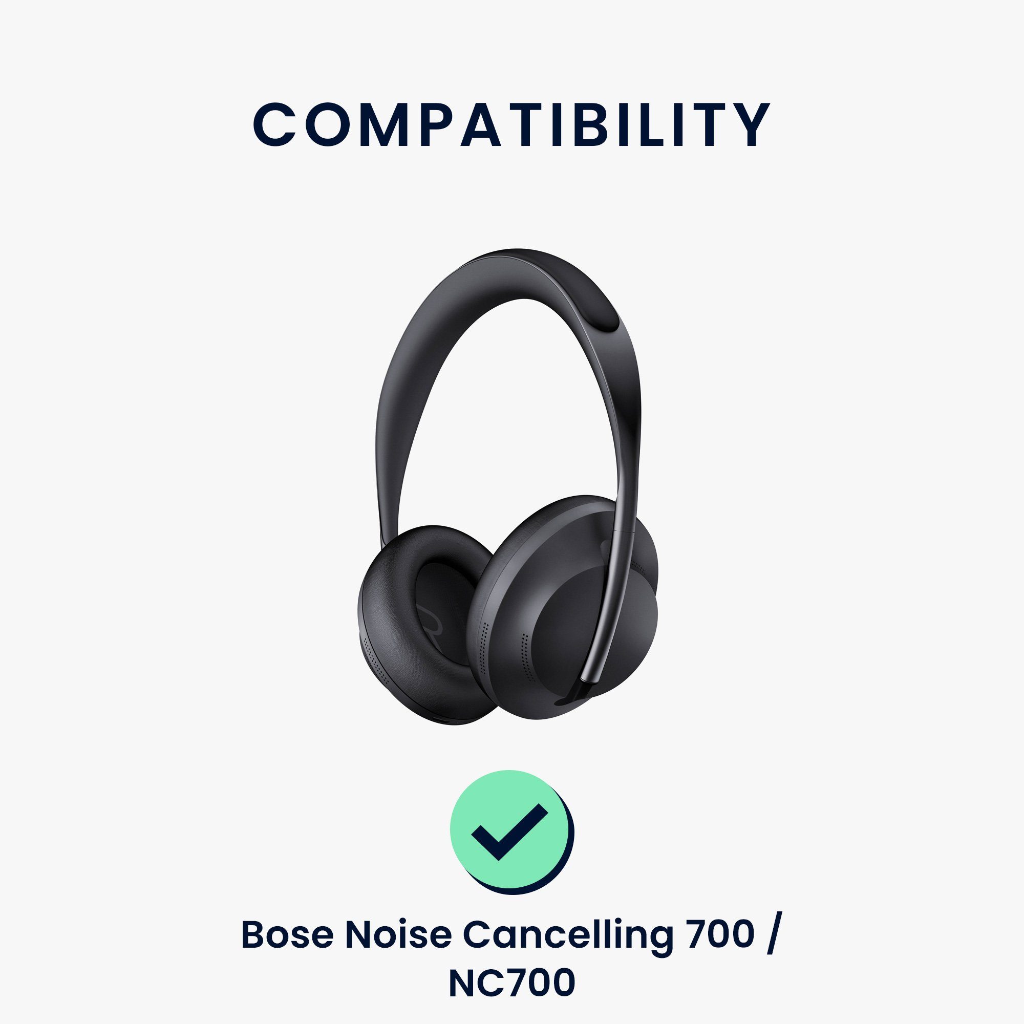 Ear Bose Kunstleder Headphones) (Ohrpolster 700 Ohrpolster NC700 Schwarz Over - Cancelling für Noise Kopfhörer Ohr Polster für / Polster kwmobile 2x