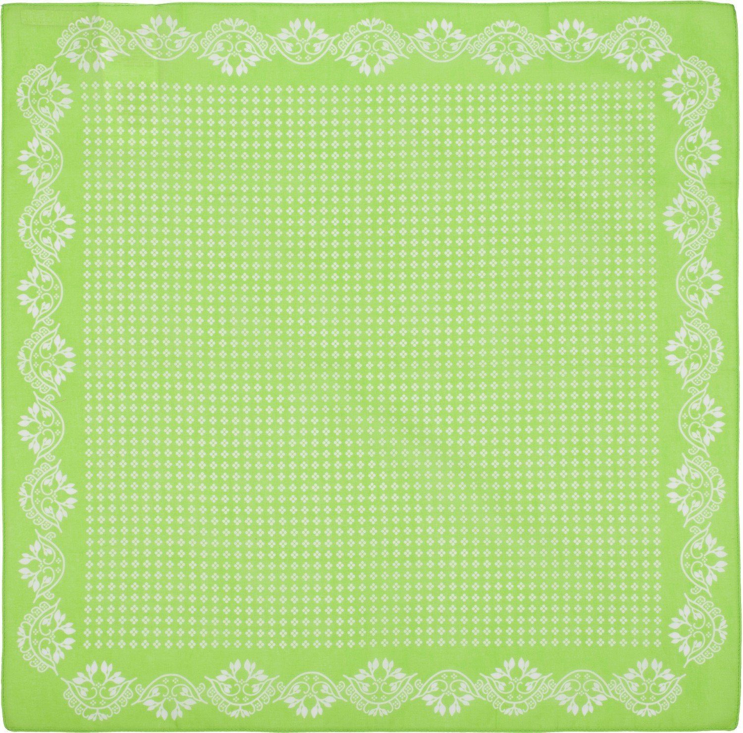 styleBREAKER Bandana, (1-St), Baumwolle Dreieckstuch Muster Blümchen mit Limettengrün-Weiß