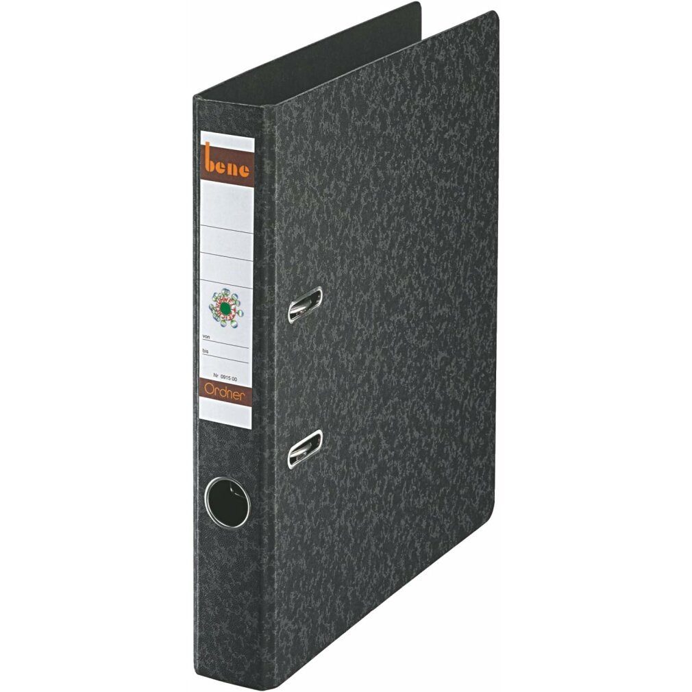 bene Aktenordner Hartpappe Ordner schwarz marmoriert Karton 4,5 cm DIN A4