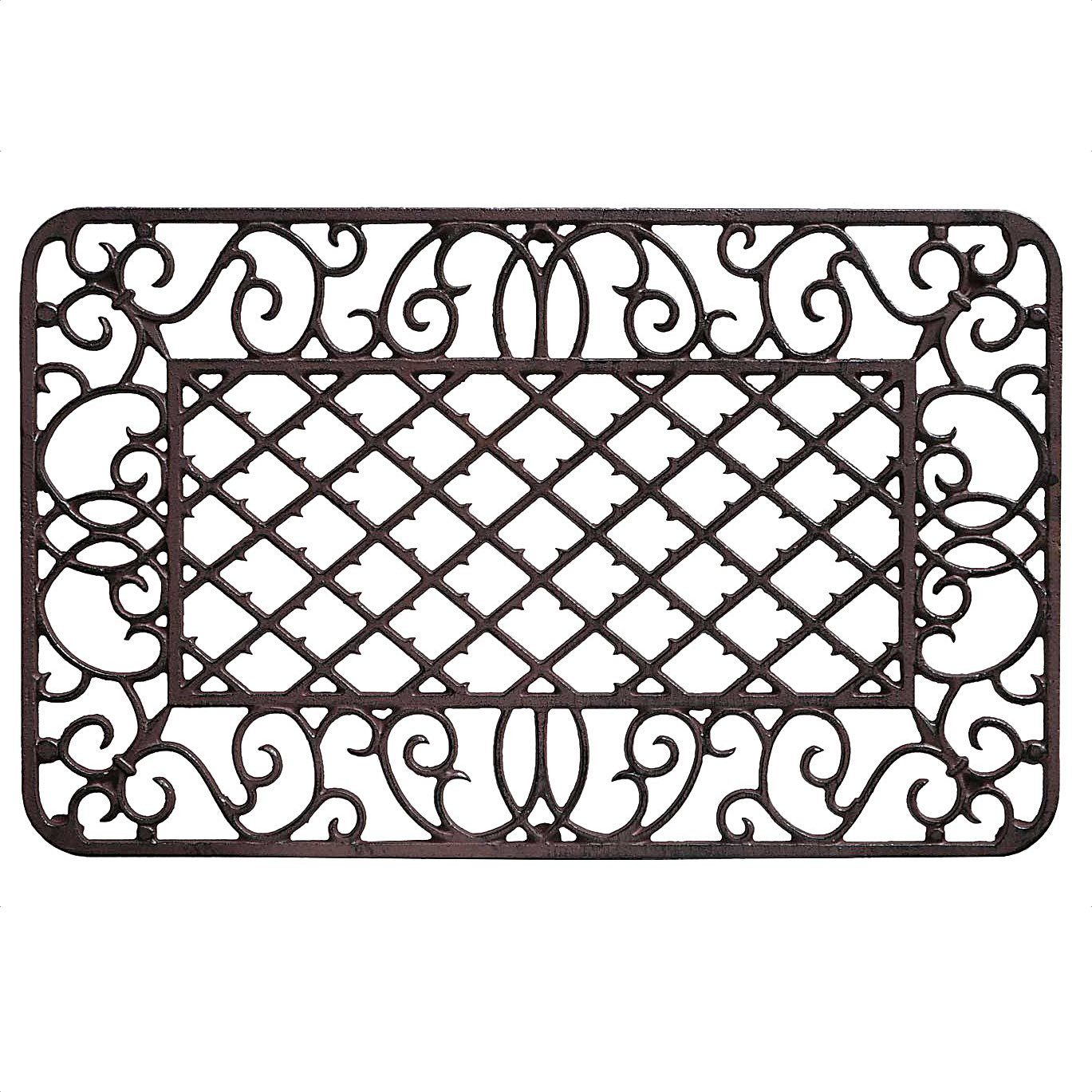 Aubaho Dekoobjekt Fussmatte Fussabtreter Türmatte Eisen Antik-Stil Abtreter braun 67cm 6