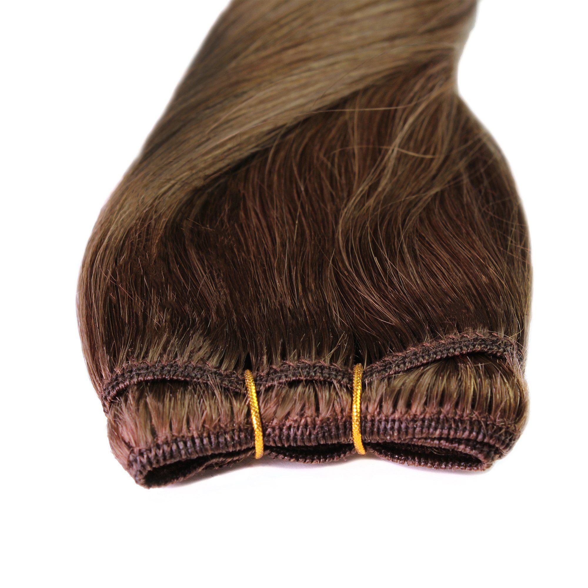 30cm #4/77 Echthaar-Extension Echthaartresse Mittelbraun Premium Intensiv hair2heart