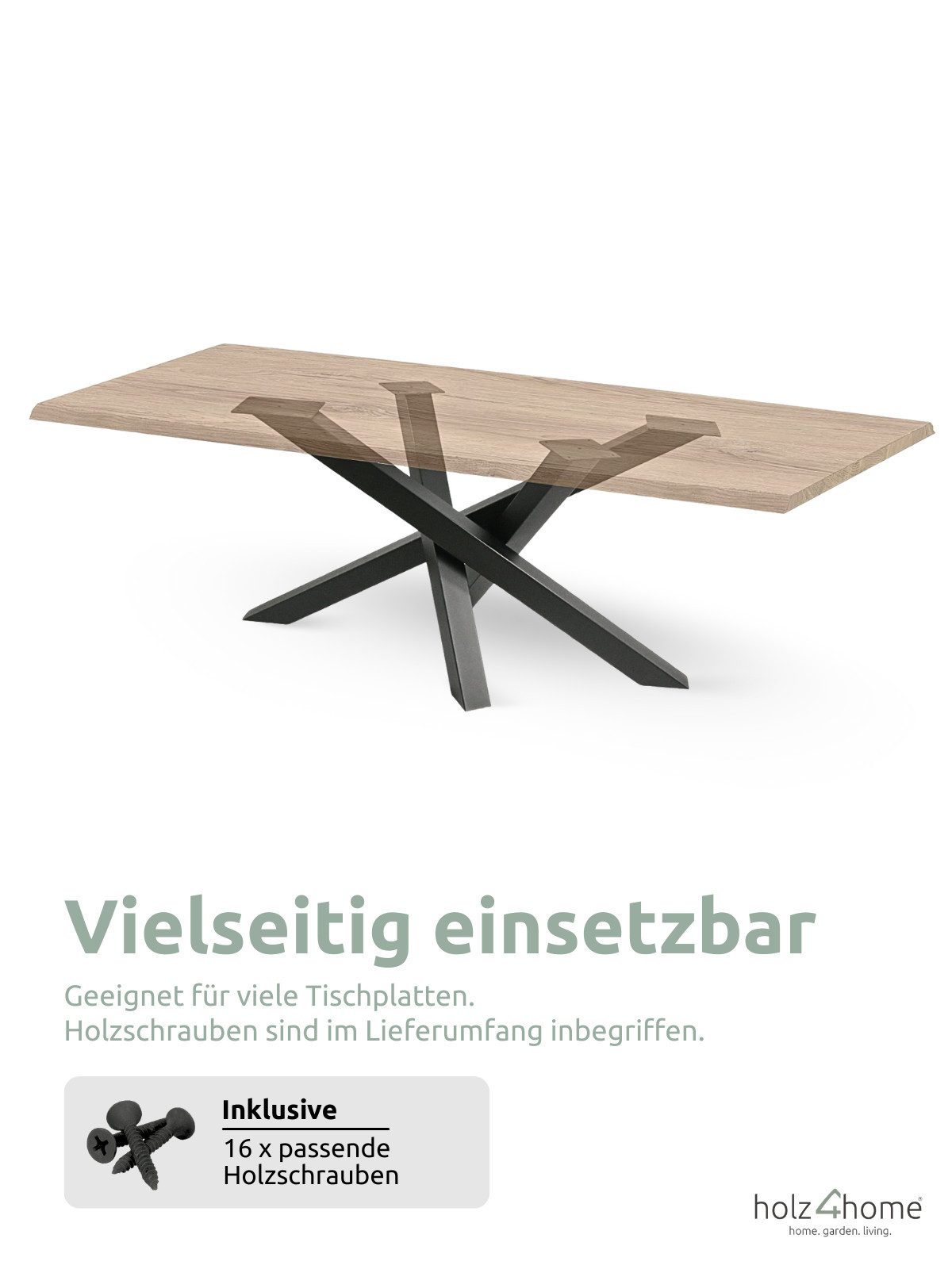 holz4home® Tischgestell Tischbeine aus Metall I Schwerlast Gestell Schwarz günstig online kaufen