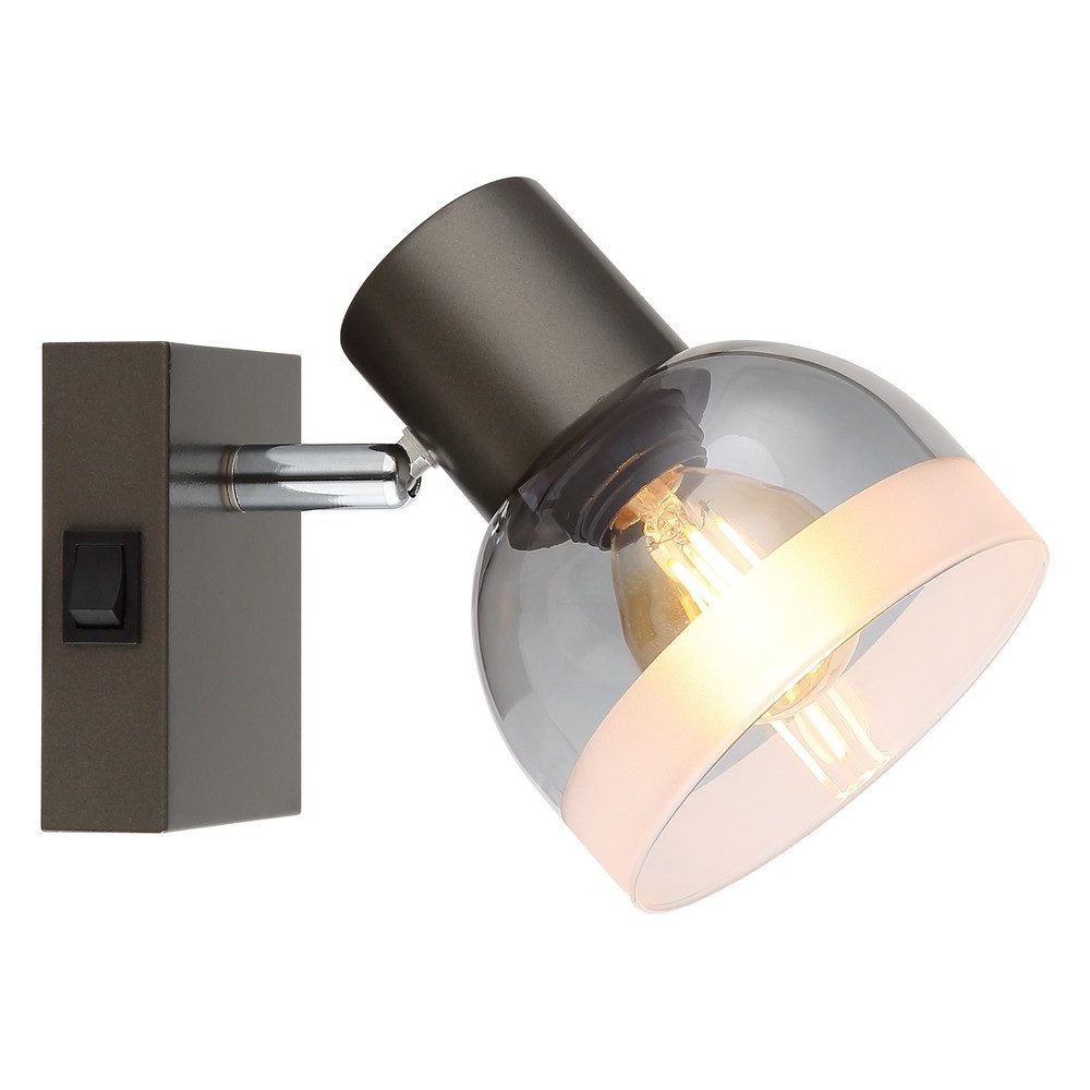 GLOBO LIGHTING Wandstrahler, Leuchtmittel nicht inklusive, Wandleuchte Schlafzimmerlampe Beweglicher Spot Schwarz Schalter L14cm