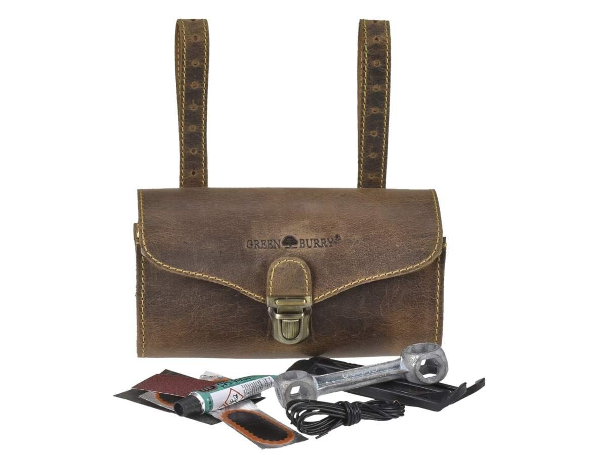 Greenburry Fahrradtasche Vintage, Radtasche, Ledertasche, Lenkertasche