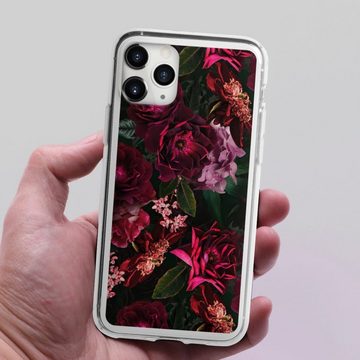 DeinDesign Handyhülle Rose Blumen Blume Dark Red and Pink Flowers, Apple iPhone 11 Pro Max Silikon Hülle Bumper Case Handy Schutzhülle
