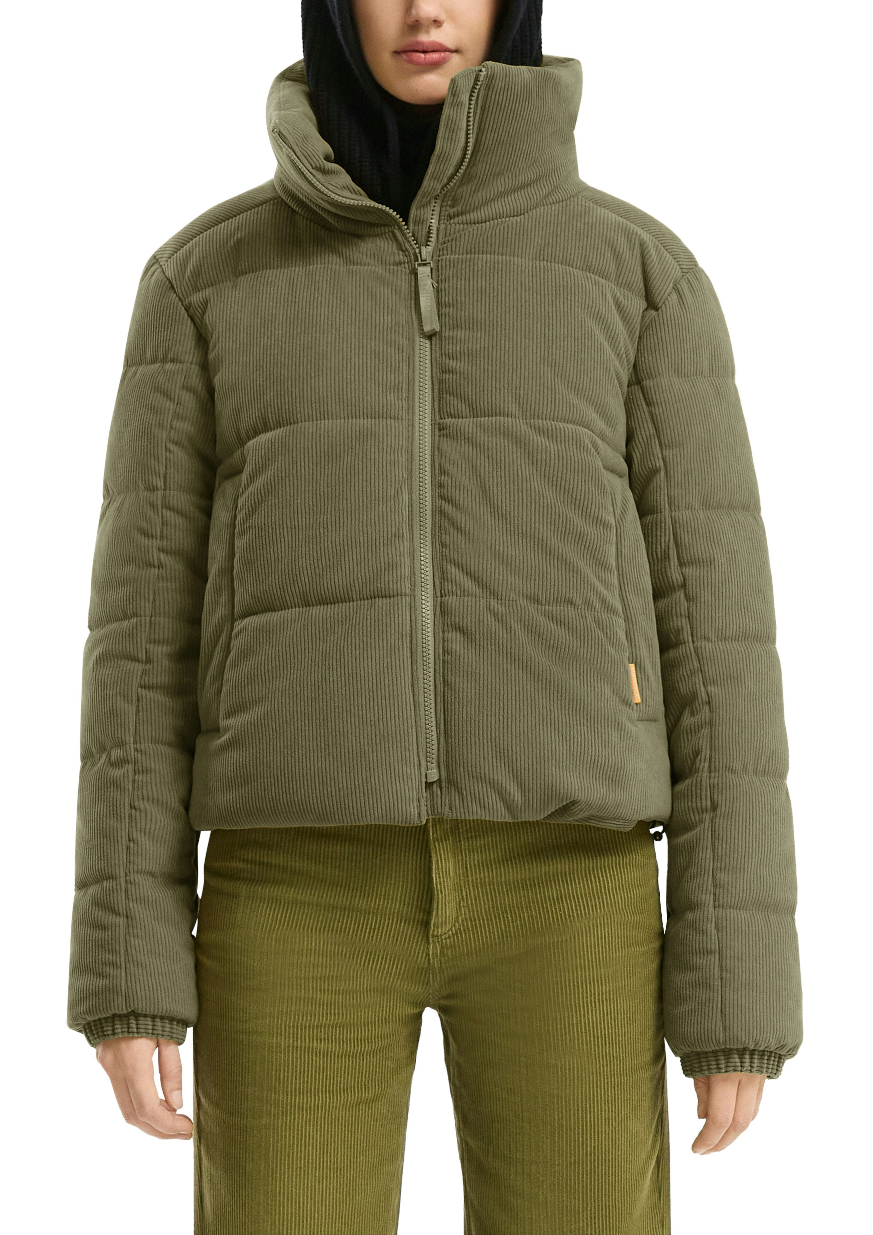 QS Steppjacke kurz, aus Cord und mit Stehkragen