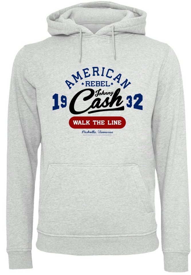 F4NT4STIC Hoodie Johnny Cash Music Walk the Line Premium Qualität, Band,  Logo, Verstellbare Kapuze und geräumige Kängurutasche