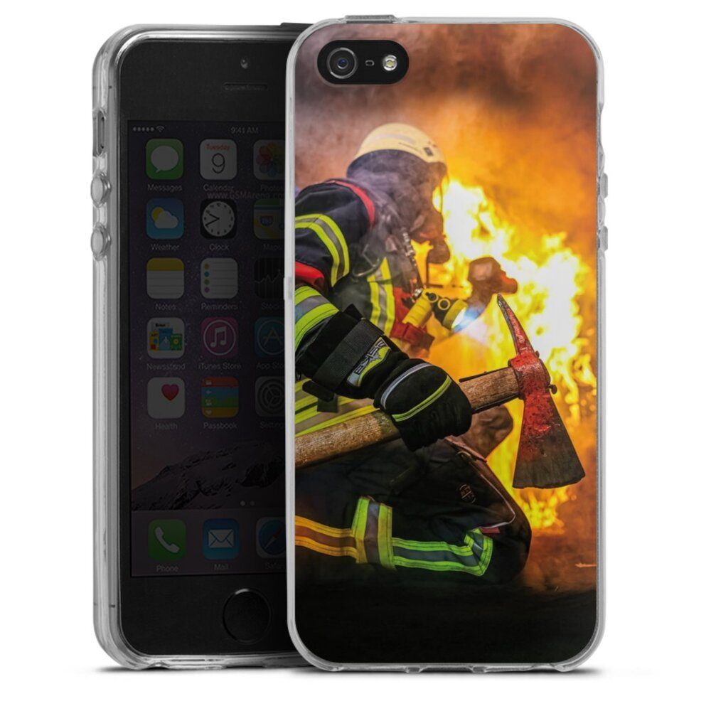 DeinDesign Handyhülle Feuerwehr Feuer Lebensretter Volunteer Firefighter, Apple iPhone 5 Silikon Hülle Bumper Case Handy Schutzhülle