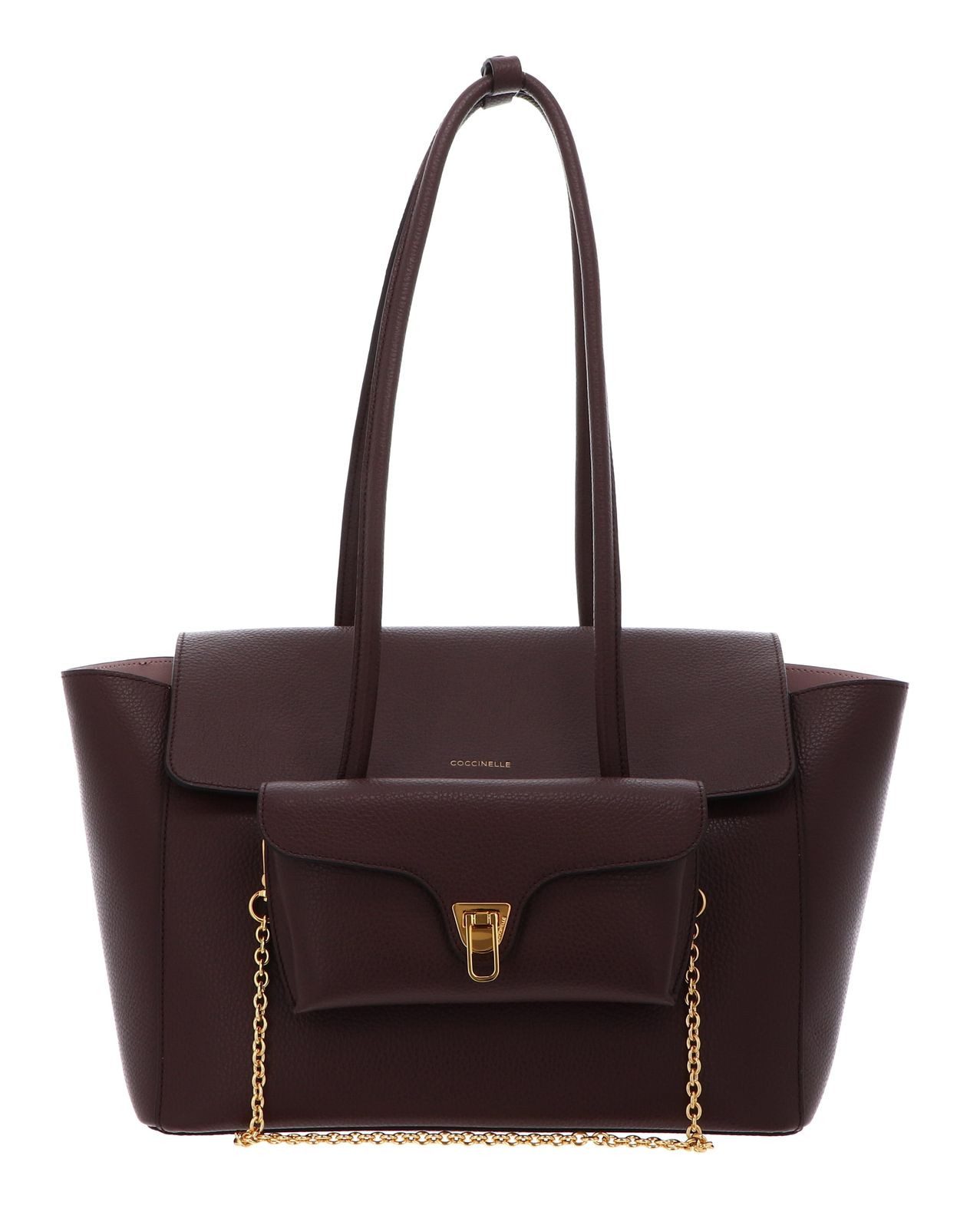 COCCINELLE Shopper Grained Leather Handbag (Set, 2-tlg), aus echtem Rindsleder