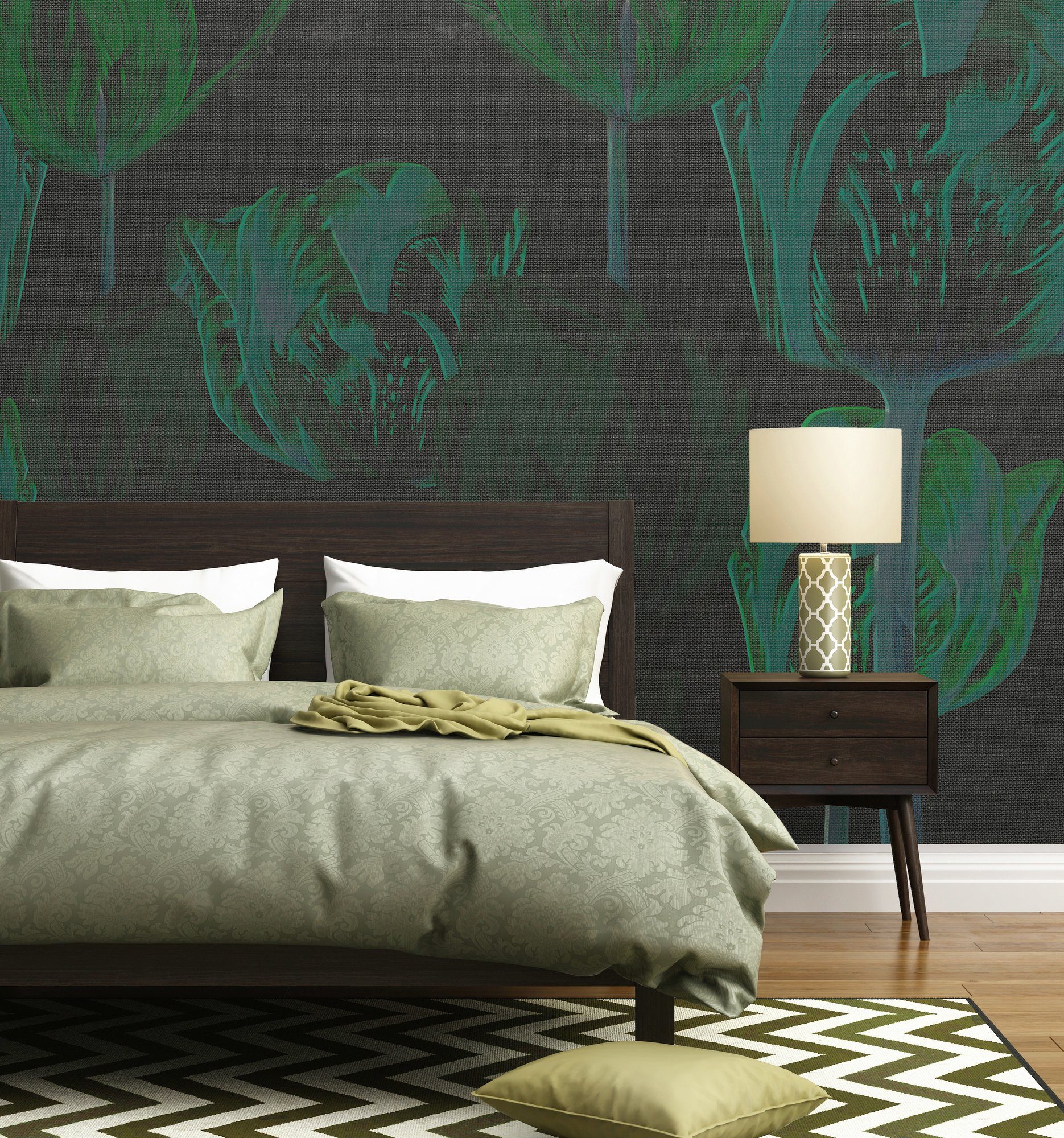 Architects Paper Fototapete Atelier 47 Tulip Artwork 1, glatt, floral, (4 St), Vlies, Wand, Schräge, Decke