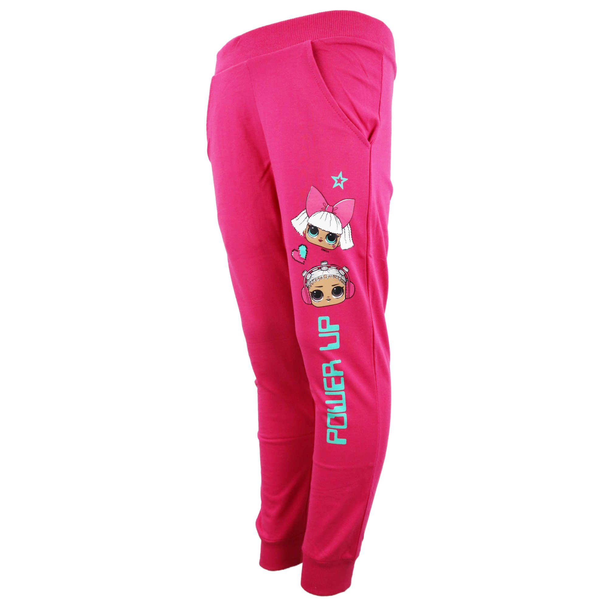 L.O.L. SURPRISE! Jogginghose LOL Surprise Power UP Dolls Kinder Mädchen Hose Gr. 104 bis 134, Grau oder Pink | Jogginghosen