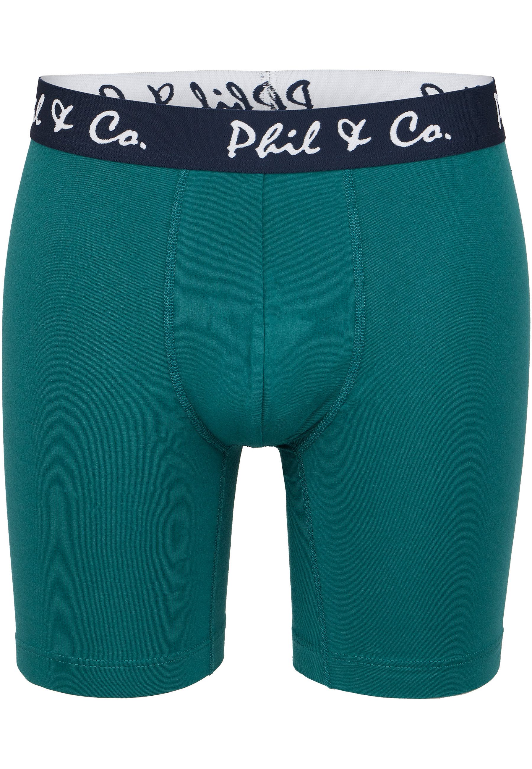 Phil & Co. Langer Boxer Long Boxer Briefs - langes Bein - Jersey - ohne störendes Etikett (4-St) Retroshorts Boxershorts Multipack Mehrpack Baumwolle Herren 4-P – Bild 3 von 5