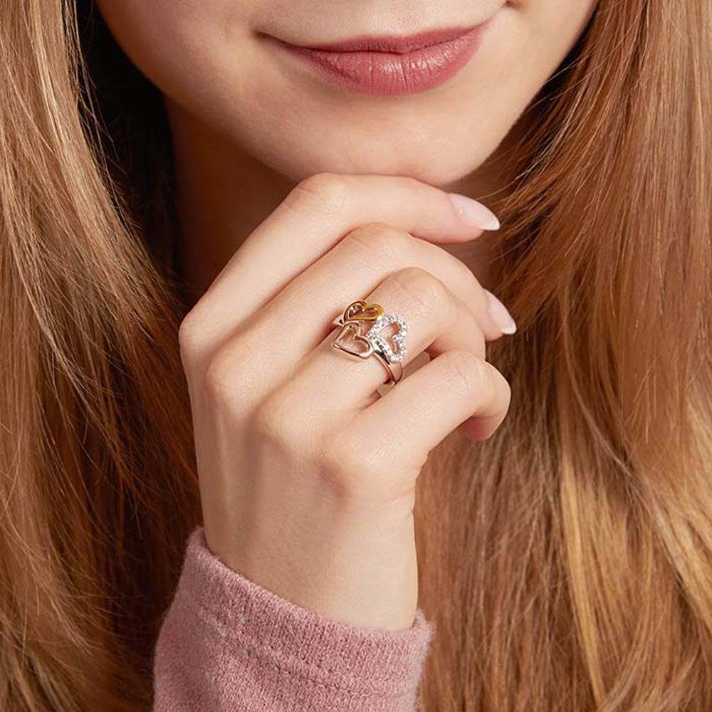 Unique Silberring Ring Herzen aus Sterlingsilber günstig online kaufen