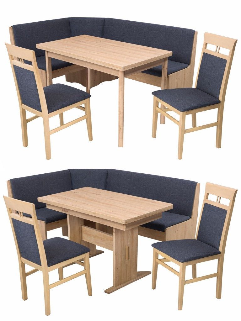 Stolebaenk Eckbankgruppe Duisburg PE/MAIB Artemis, (Eckbankgruppe, 1xEckbank, 1x Tisch, 2 x Stuhl)