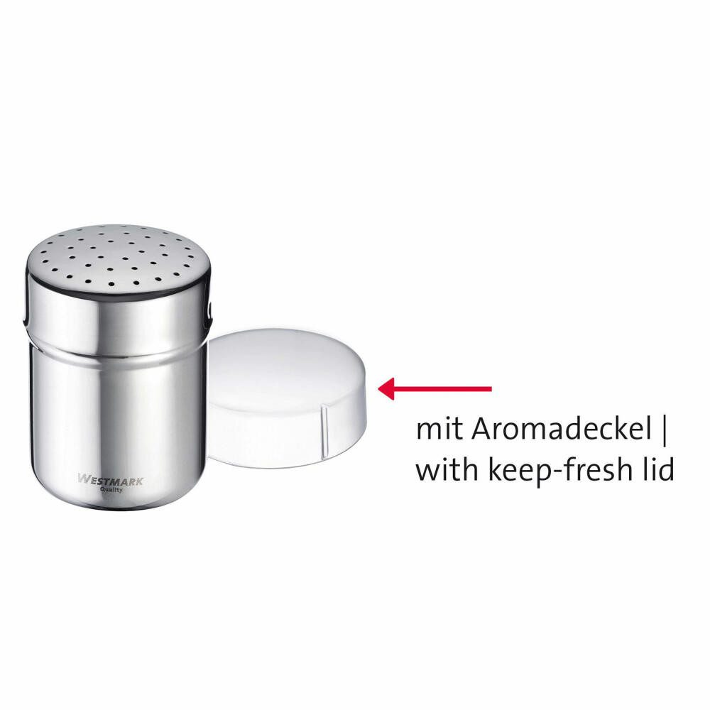 WESTMARK Salz-/Pfeffermühle Gewürzstreuer »Fein« mit Frischedeckel, feine Lochung, spülmaschinengeeignet, BPA-frei – Bild 2 von 5