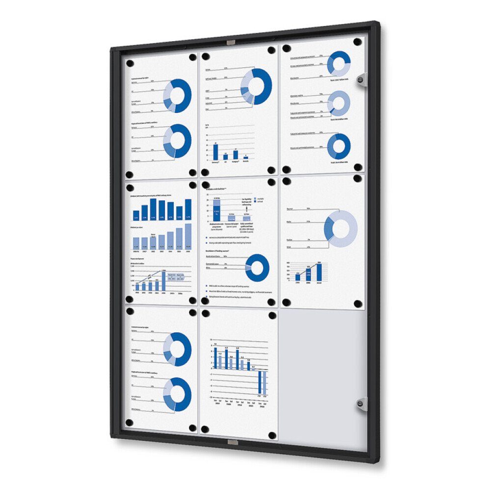 Hängevitrine Economy SCXS - 9x DIN A4 - Aluminium - RAL 9005 - Schwarz