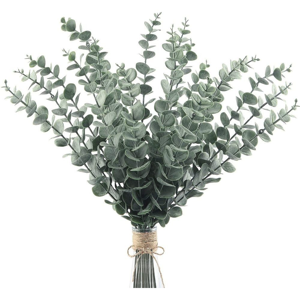 Kunstpflanze Künstliche Eukalyptus Blätter, künstliche Pflanzenzweige 20 Stück, Juoungle | Kunstpflanzen