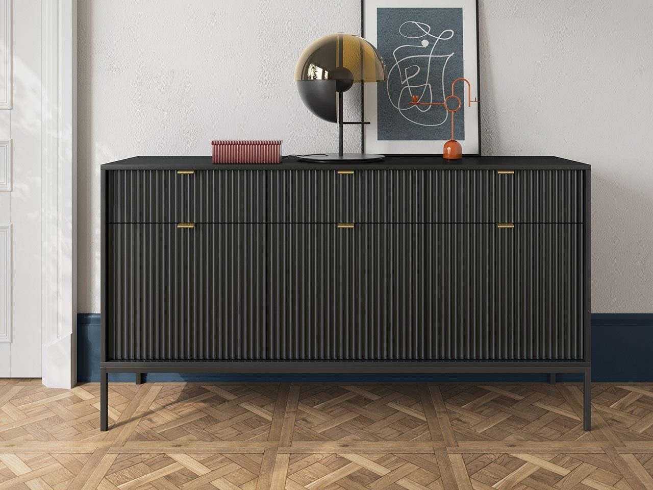 Masseno Kommode SENTIERO 154 Cm, Sideboard Mit 3 T? Produktbild-Vorschau 7