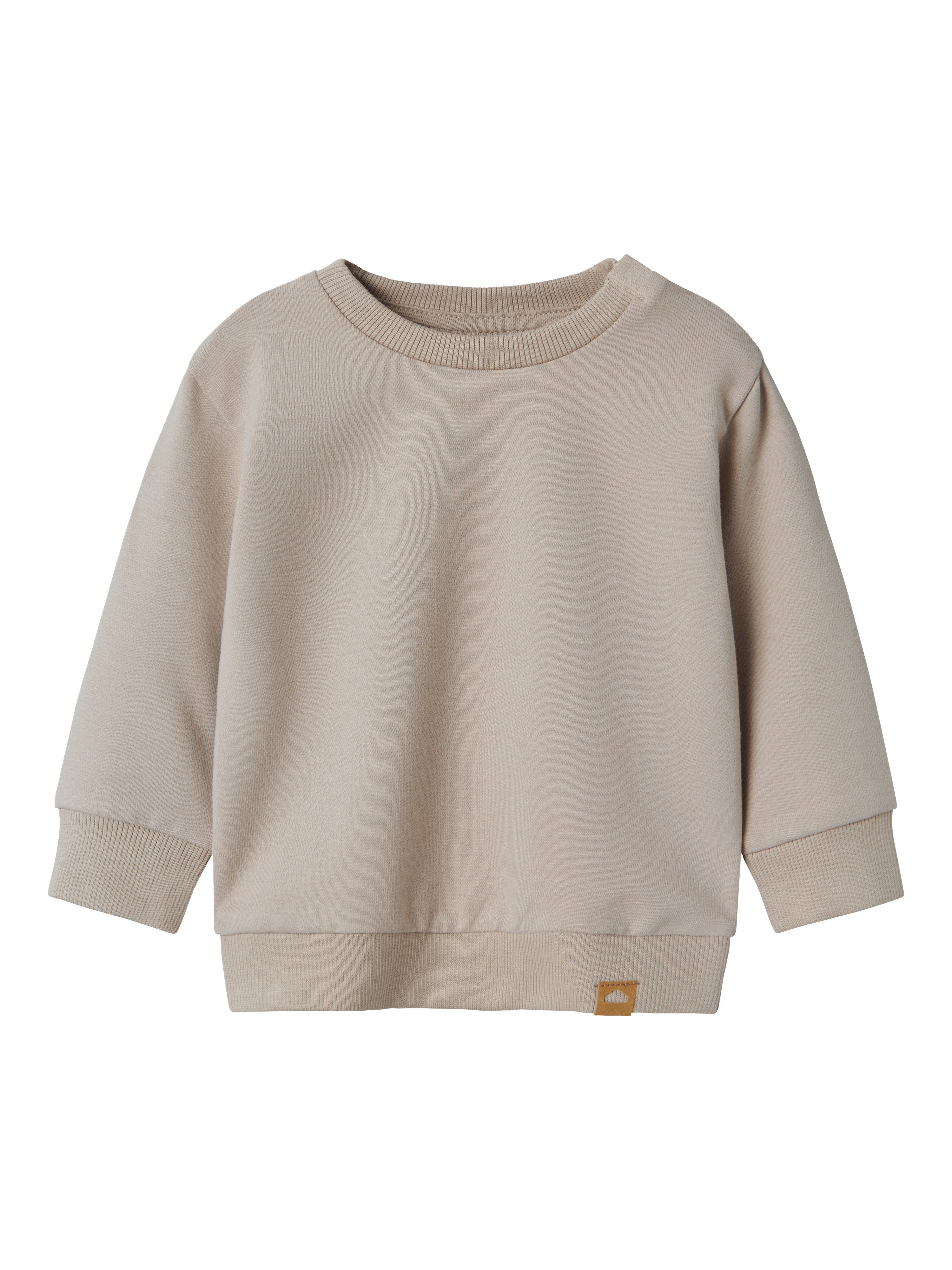 Name It Sweatshirt NBNTAKKI für Mädchen und Jungen mit Druckknopf und Stretch unifarben, casual, regular fit, Baumwollmix, Rundhals