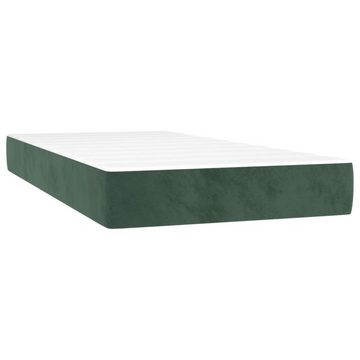 vidaXL Bettgestell Boxspringbett mit Matratze Dunkelgrün 100x200 cm Samt Bett Bettgestell