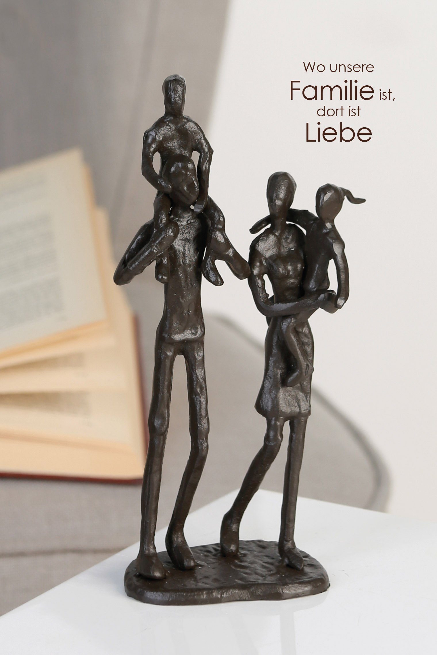 Family GILDE B. x GILDE braun - 22cm Dekofigur H. 10cm Skulptur -