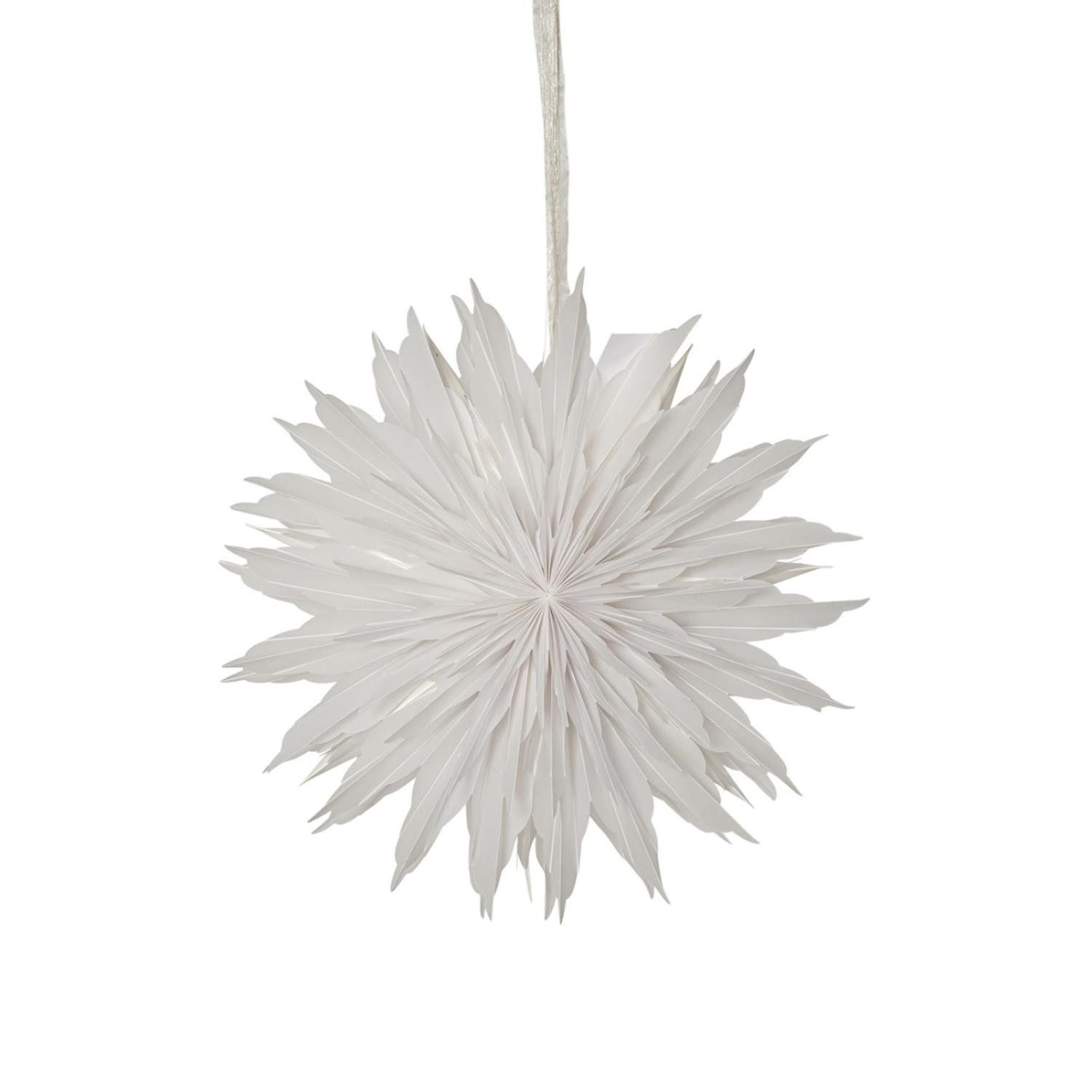 MARELIDA Papierstern Papierstern Eisblume Weihnachtsstern Faltstern 40cm Dekostern weiß