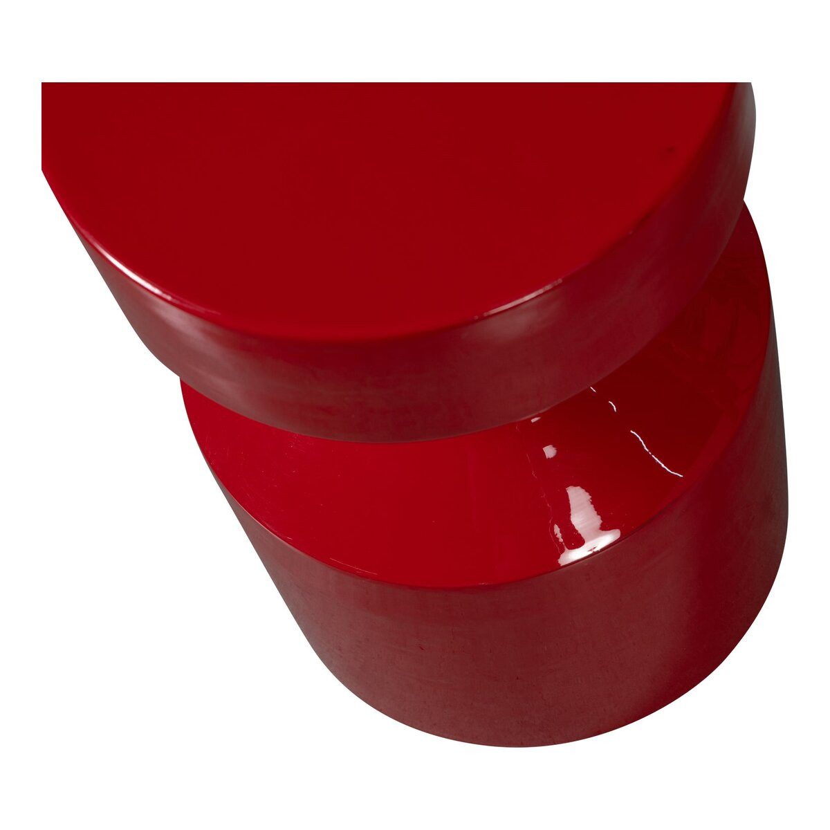WOOOD Beistelltisch Ferry - Metall Rot, Ø 30 cm, Hochglanzveredelung für eine luxuriöse Ausstrahlung