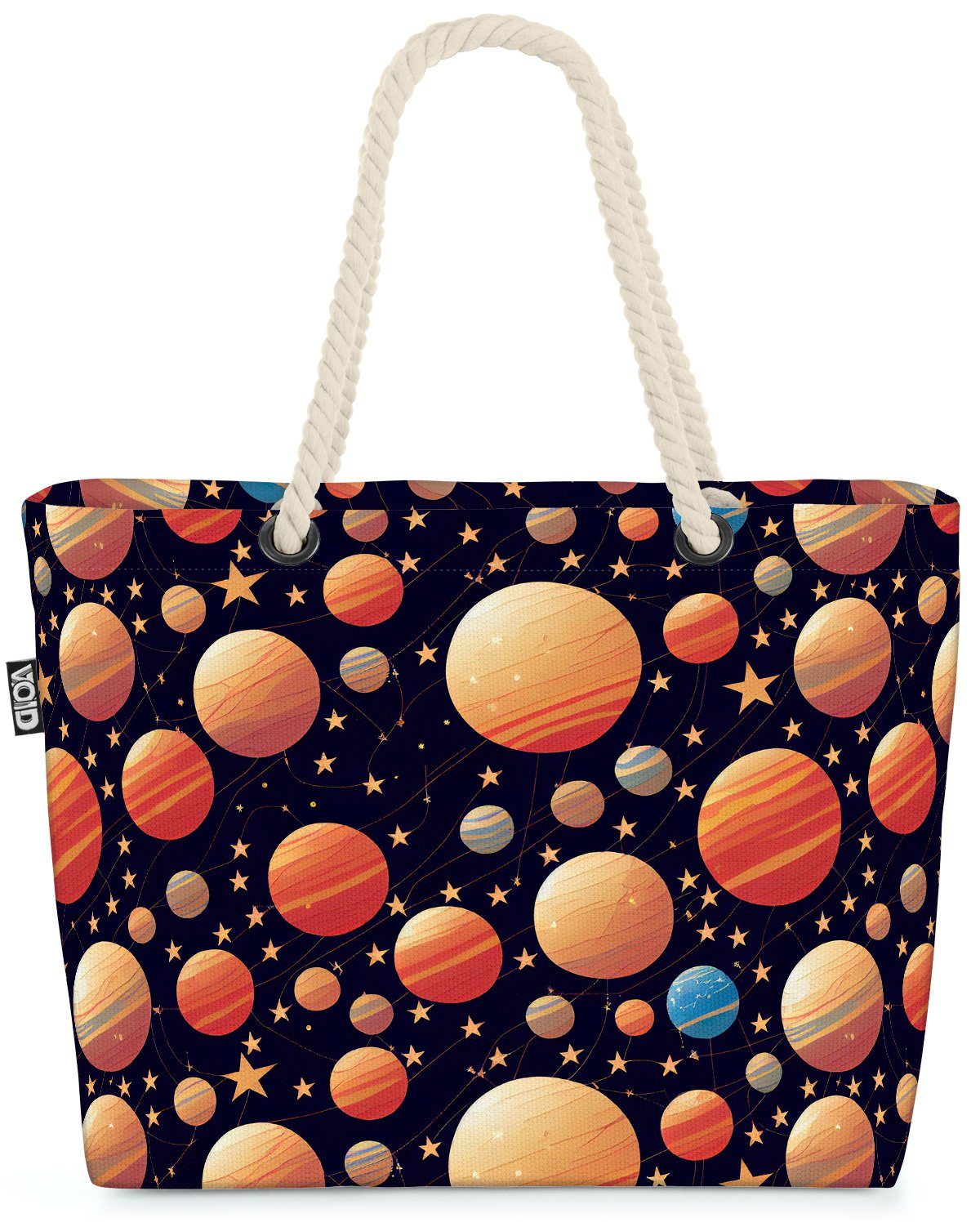 VOID Strandtasche (1-tlg), Planeten Sterne Weltall Sonnensystem Galaxie Universum Himmelskörper