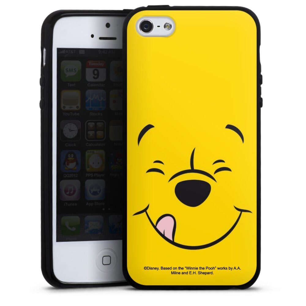 DeinDesign Handyhülle Winnie Puuh Offizielles Lizenzprodukt Disney Puuh Closeup, Apple iPhone 5 Silikon Hülle Bumper Case Handy Schutzhülle