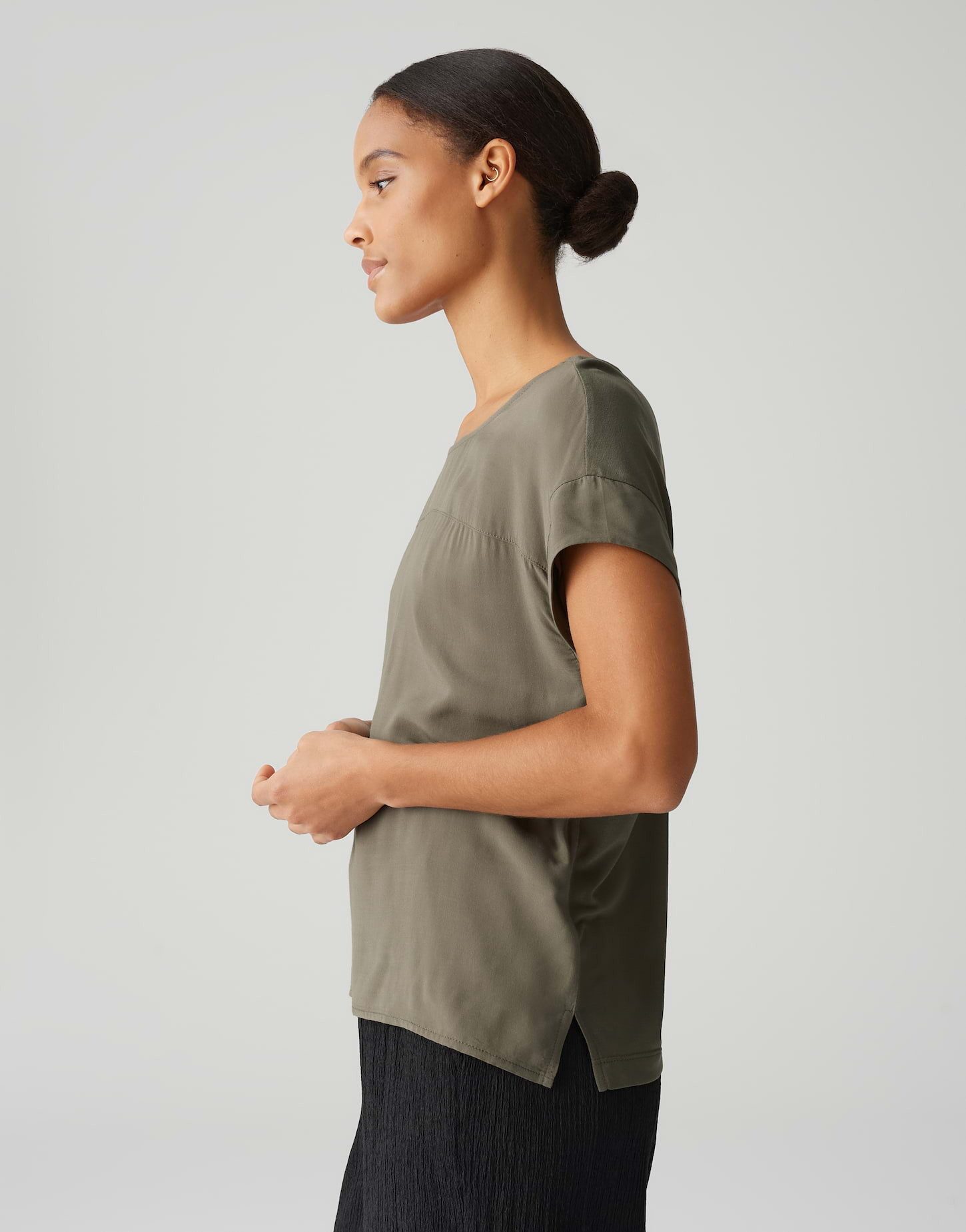 OPUS Kurzarmshirt SESONNE Regular im Materialmix