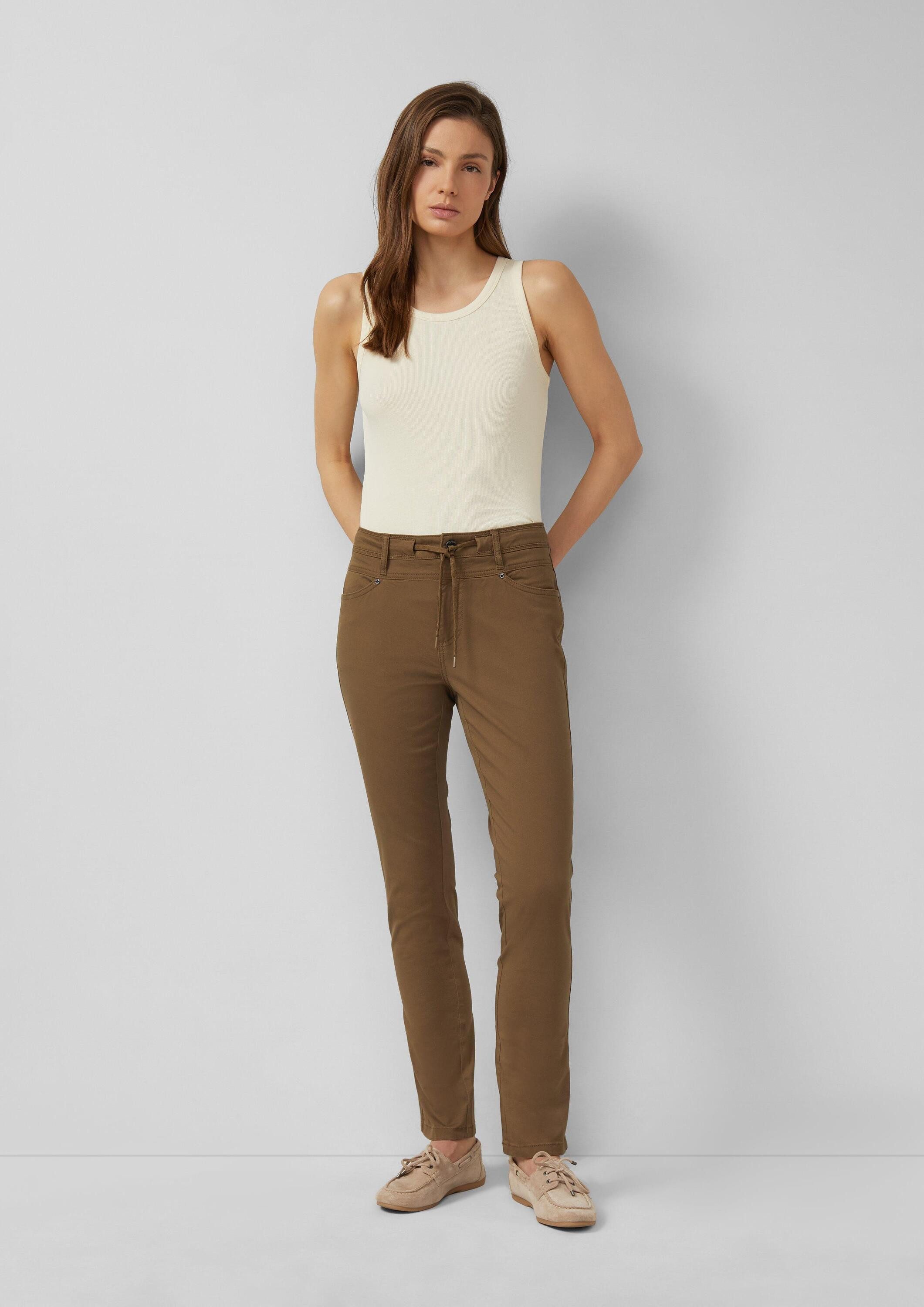 s.Oliver Chinos Hose Slim Fit-Hose aus Baumwollsatin