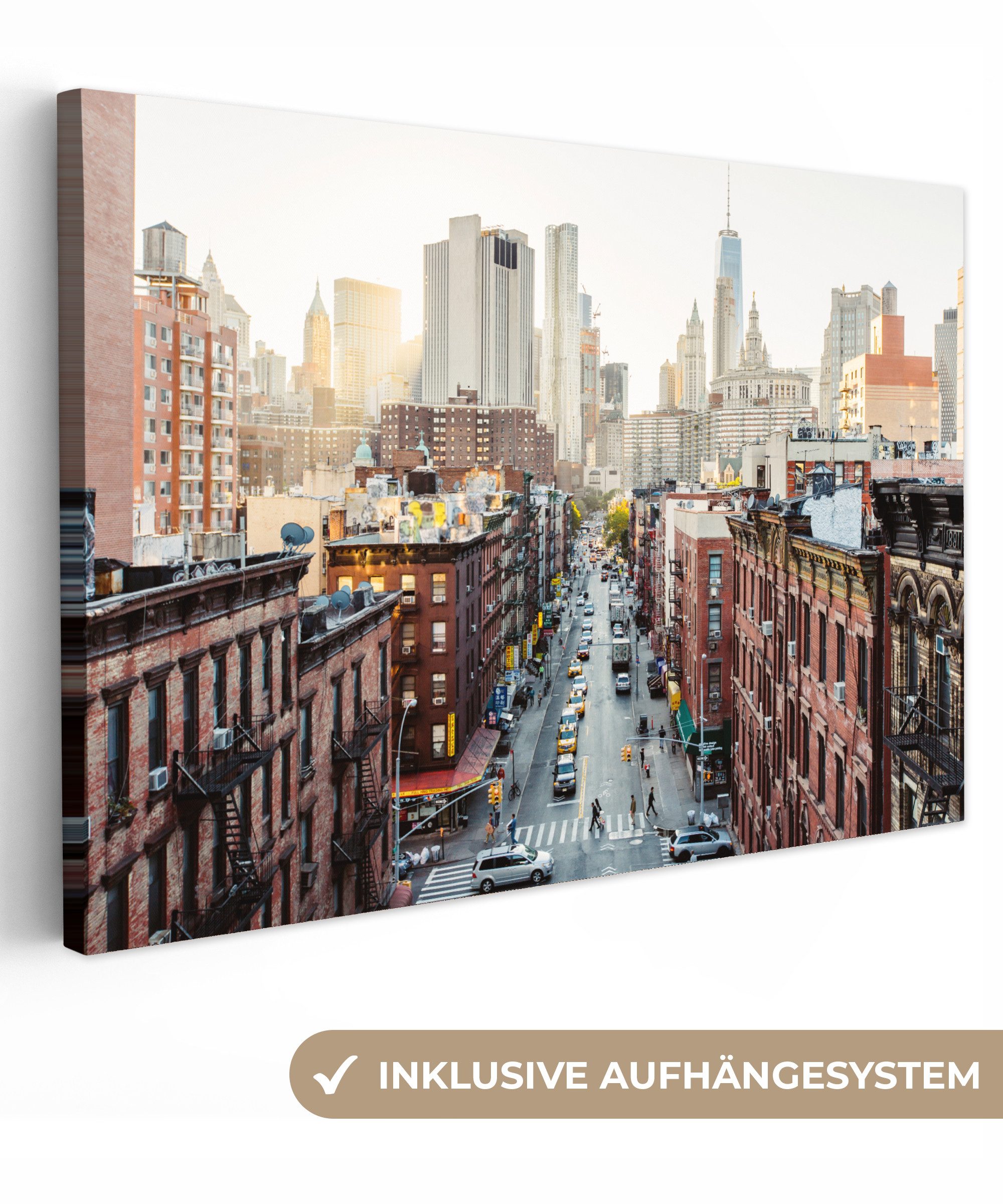 OneMillionCanvasses® Leinwandbild Die Straßen von New York, Fotodruck (1 St), Leinwand Bilder Klein, Wand Dekoration Aesthetic 30x20 cm