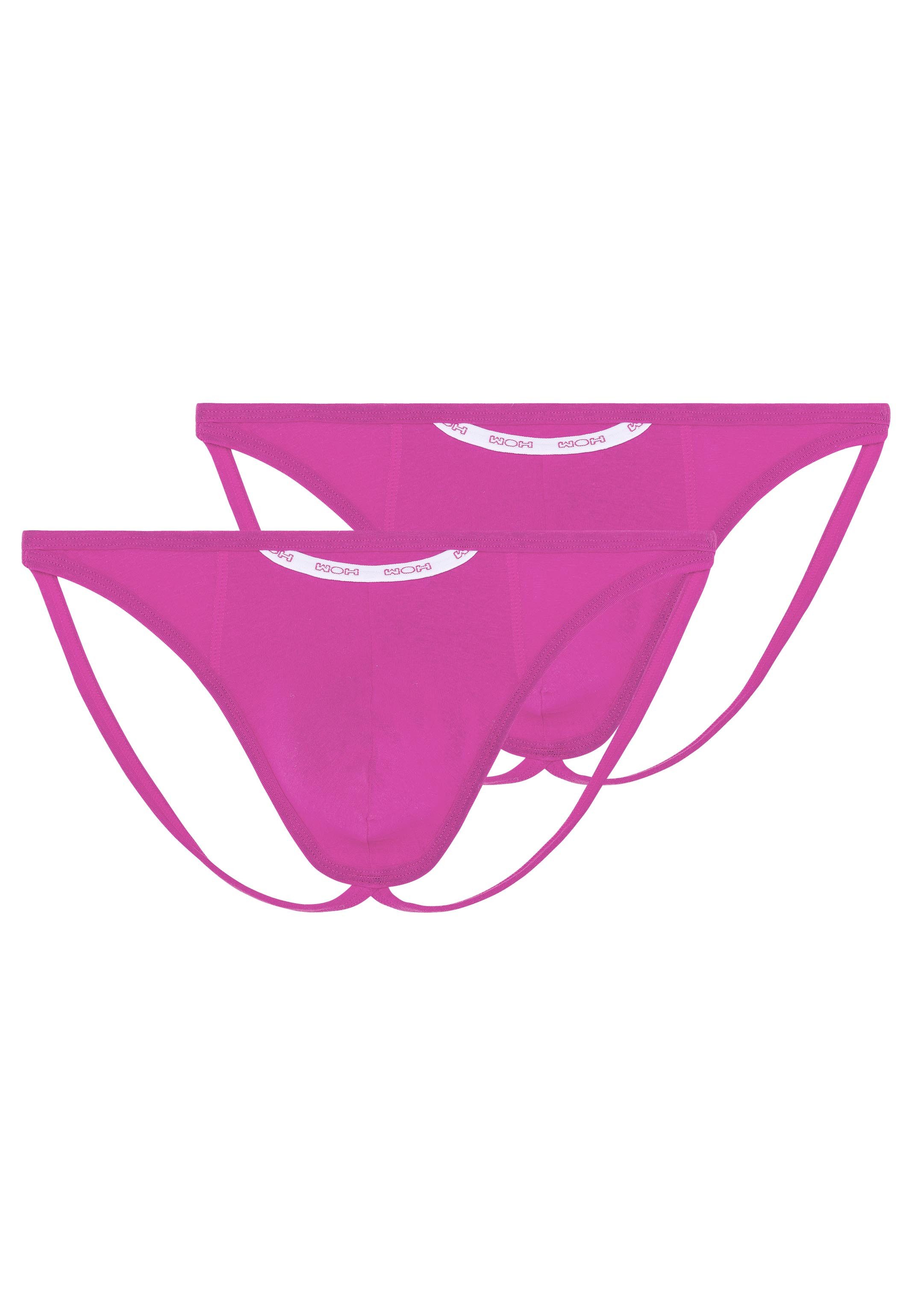 WOH Slip 2er Pack Sexy Fun (Spar-Set, 2-St) Jockstrap - Baumwolle - mit Eingriff - Atmungsaktiv