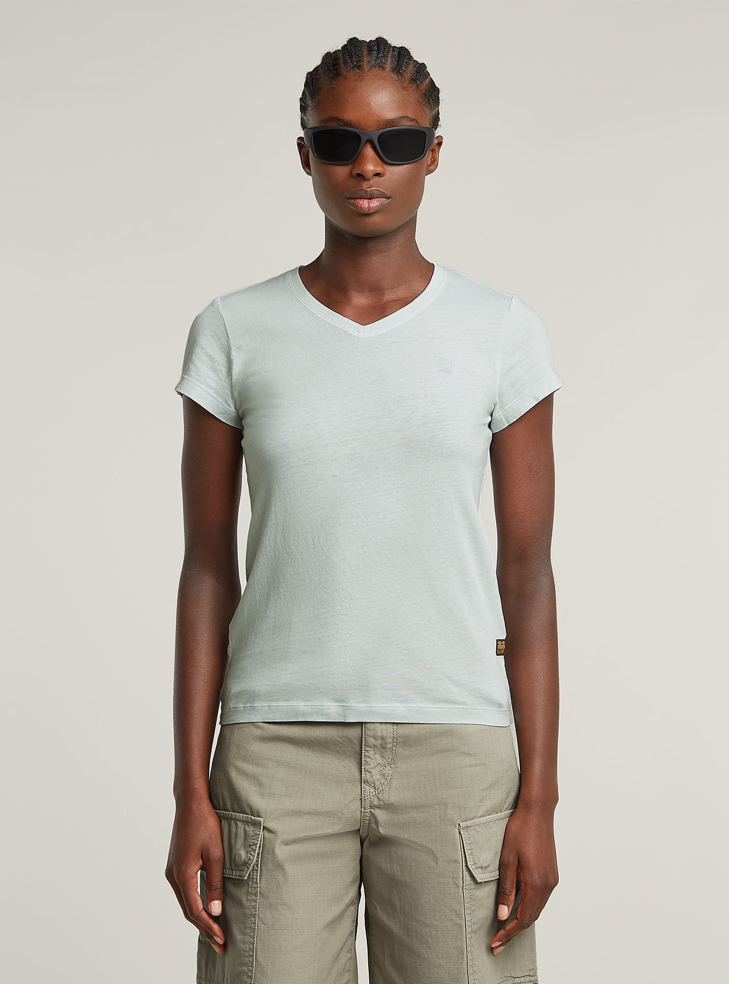 G-STAR T-Shirt Overdyed Eyben Slim V-Neck Top 2.0