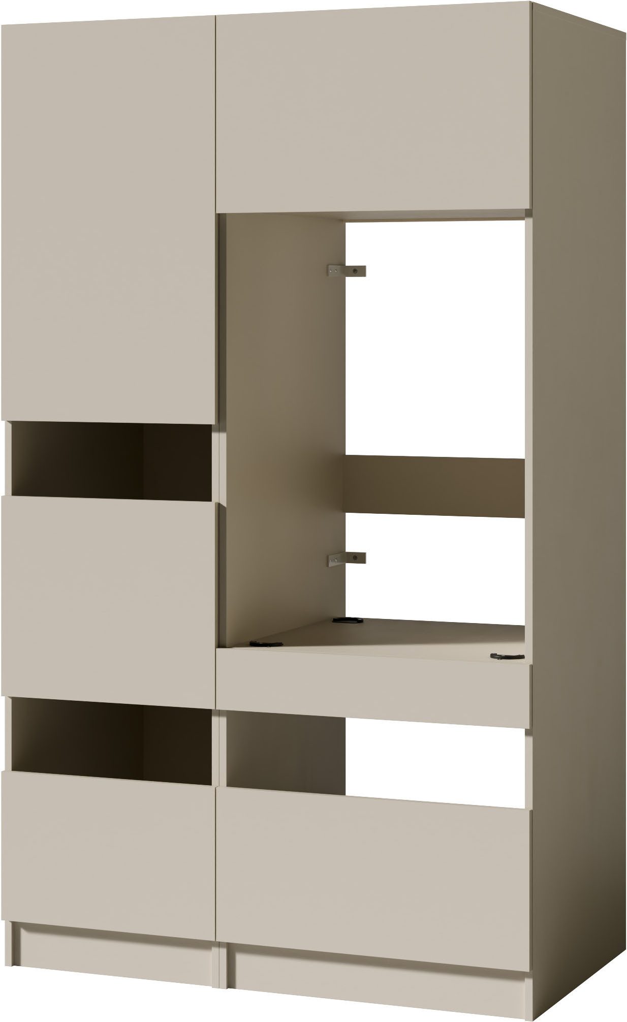 BASIC by Balculina Mehrzweckschrank-Set Washhome B/T/H 118x68x200 cm, (2-St), Breite 118cm, höhenverstellbare Metallfüße