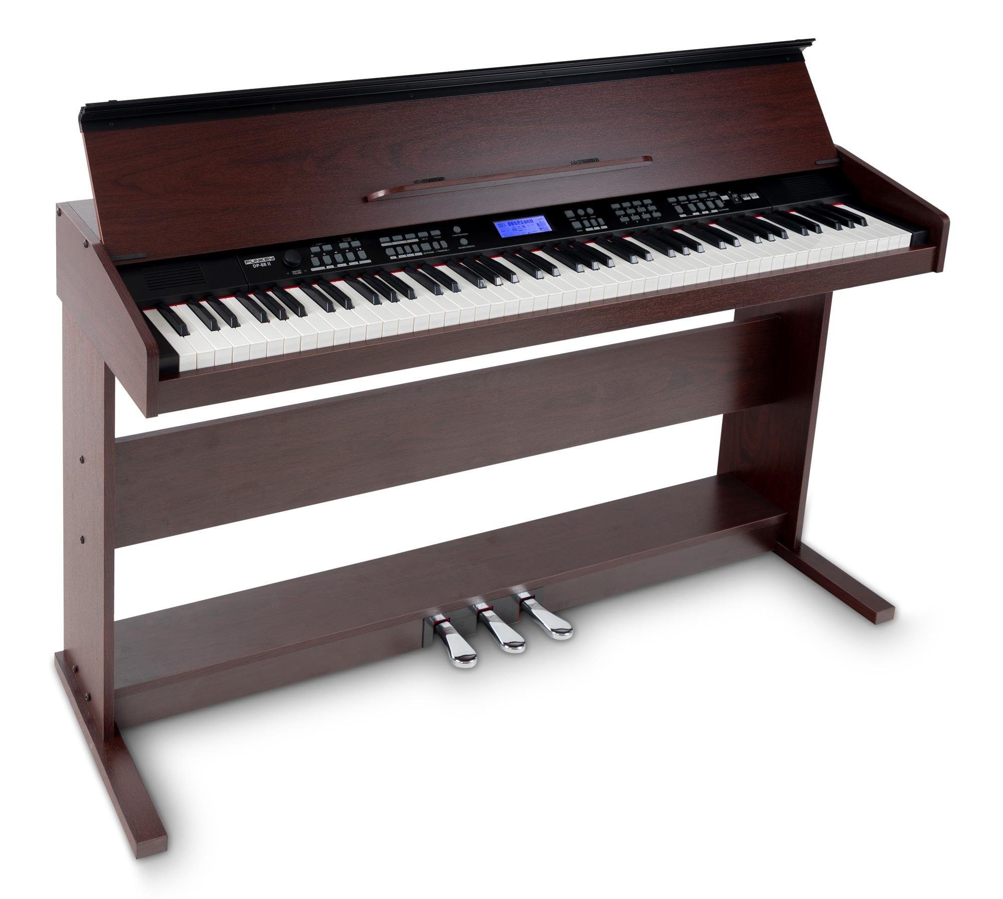 FunKey Digitalpiano DP-88 II E-Piano mit 88 anschlagsdynamische Tasten, Klavier mit Begleitautomatik und Chord Akkordbegleitung