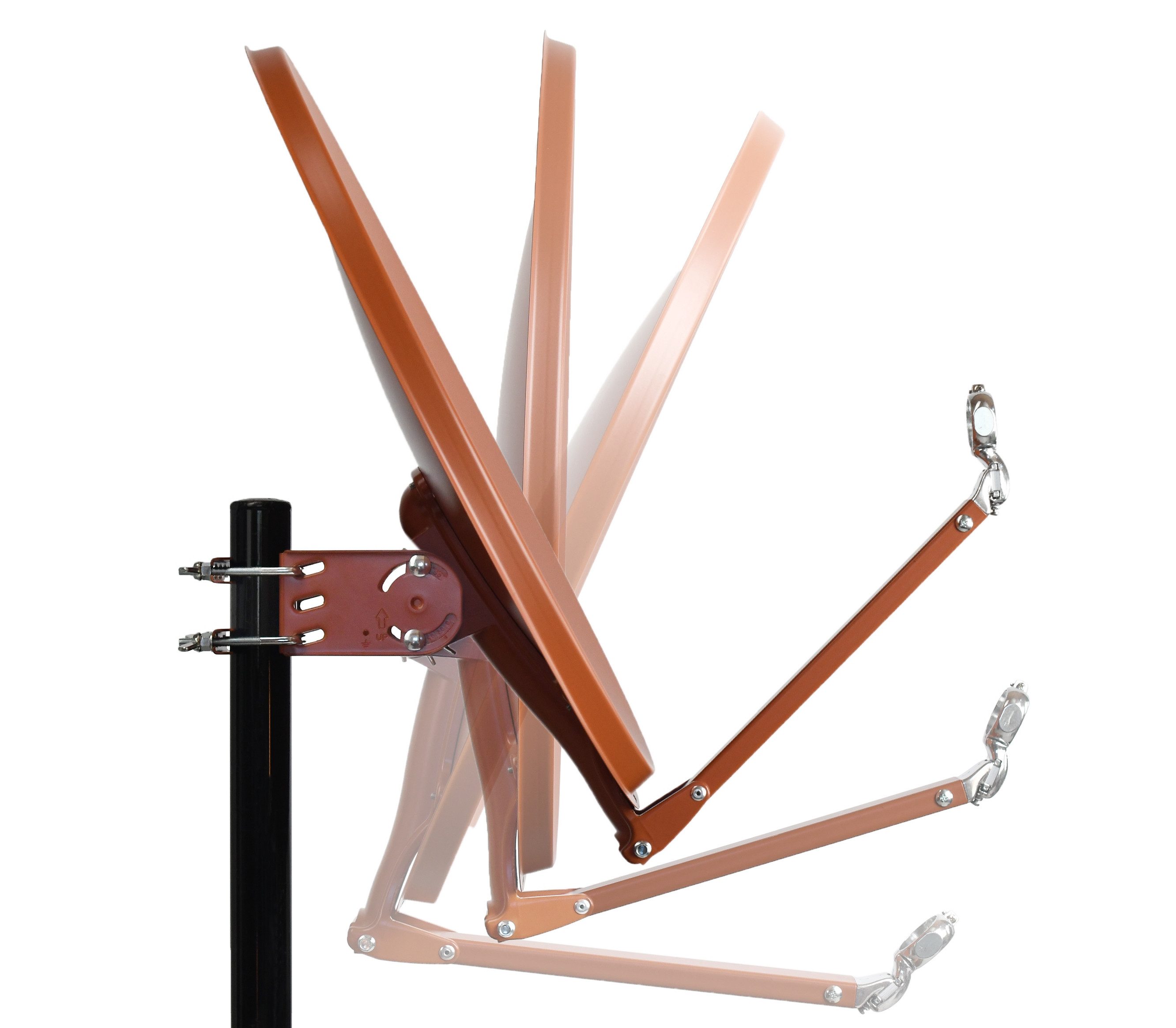 Humax Professional Sat-Spiegel (75 cm, Aluminium, Kabeldurchführung, ziegelrot, anthrazit, hellgrau)